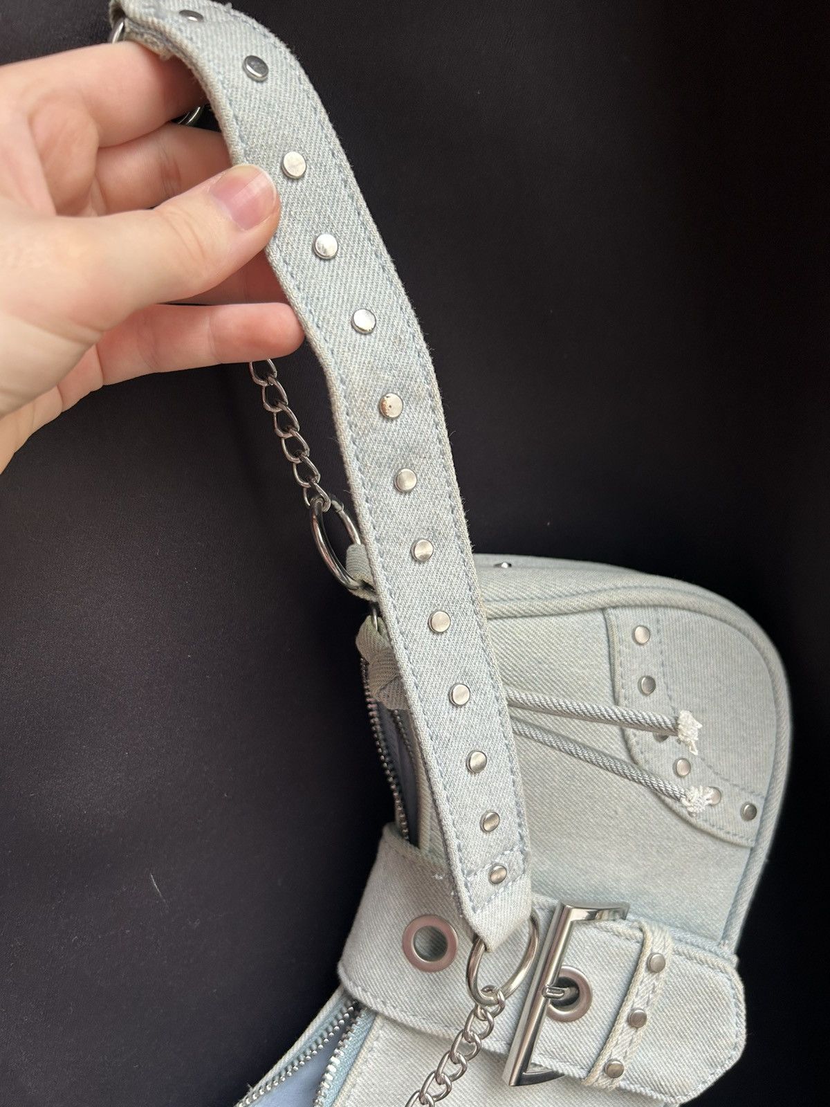 H&M Blue Jeans Shoulder Bag Size ONE SIZE - 2 Thumbnail