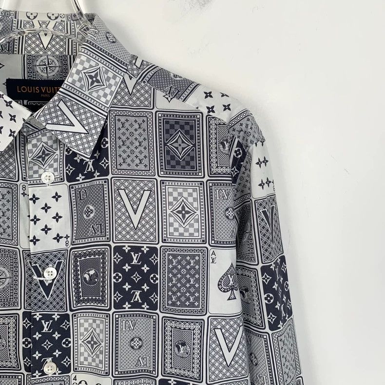 Louis Vuitton Louis Vuitton Grey Poker Full Print Cotton Lapel Long Slee Size US XS / EU 42 / 0 - 3 Thumbnail