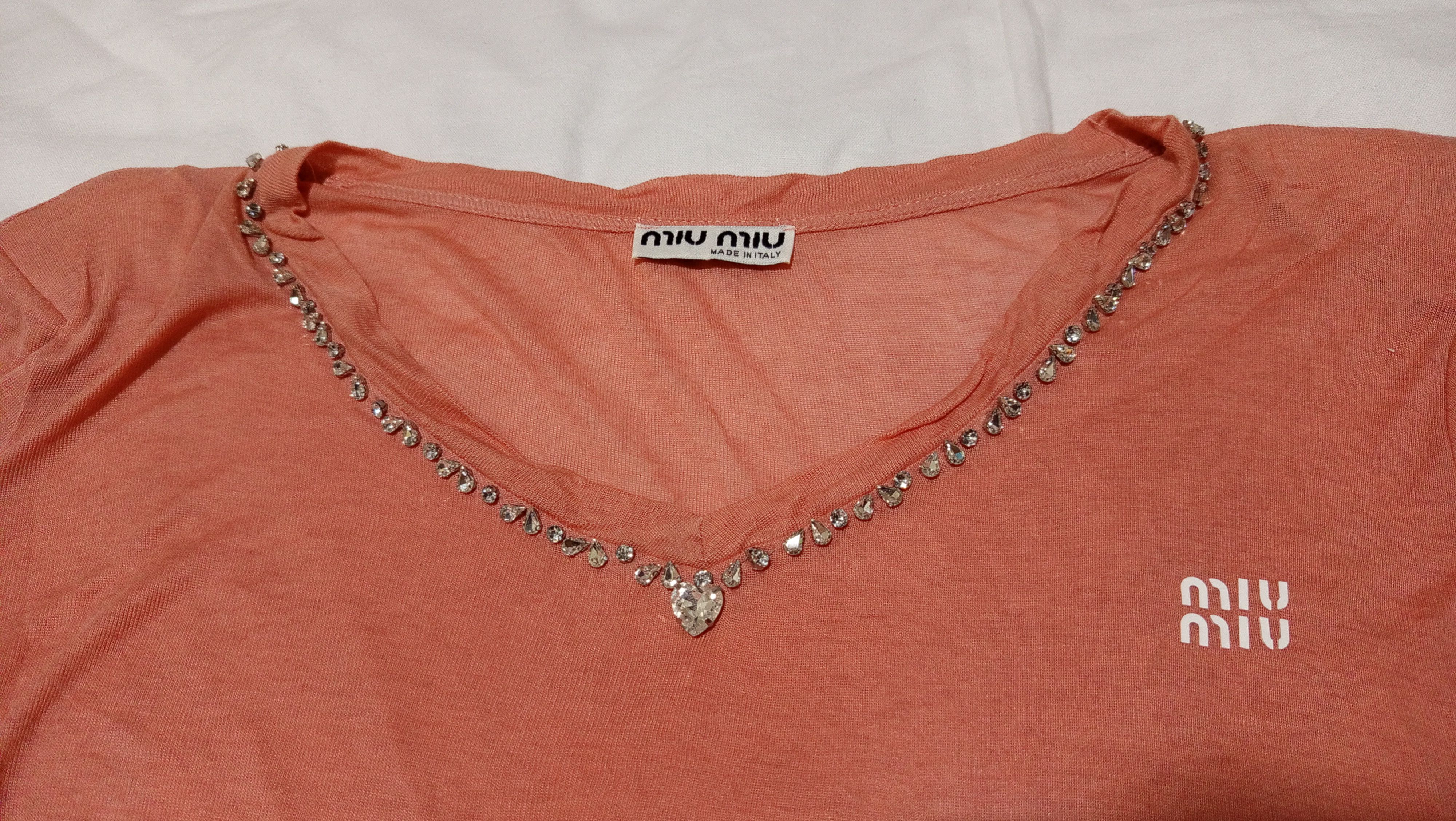 Miu Miu Miu Miu V Neck Short Sleeve Shirt Size M / US 6-8 / IT 42-44 - 4 Thumbnail