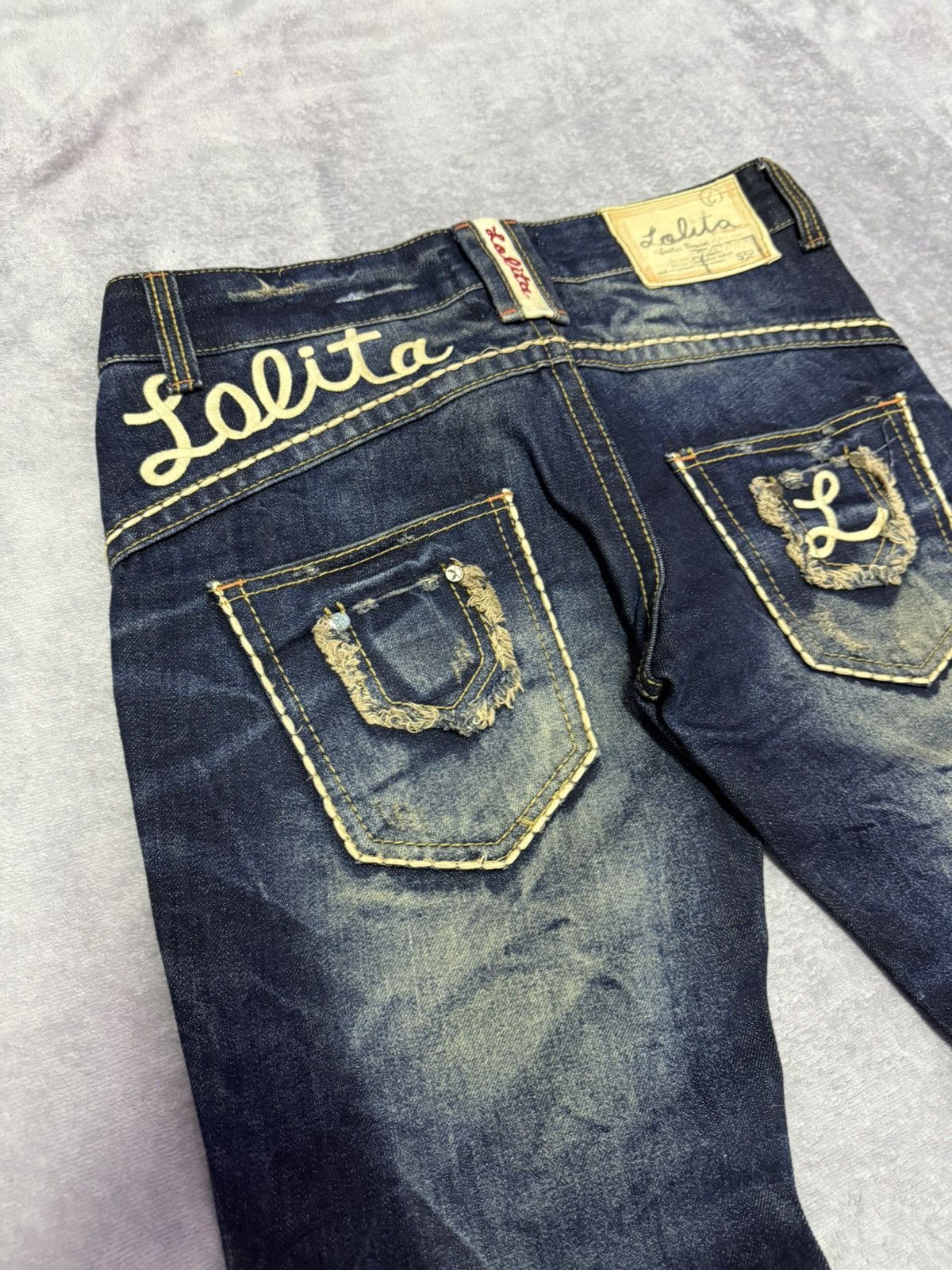 If Six Was Nine Lolita By Concert Club Shadow Mud Wash Claw Flared Jeans Size US 30 / EU 46 - 15 Thumbnail
