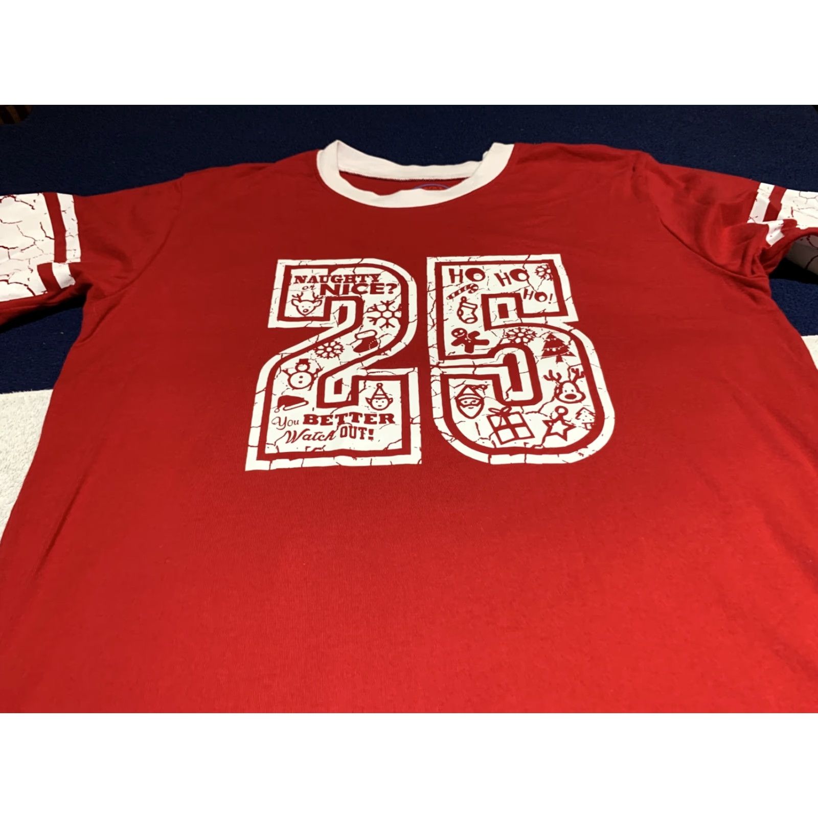 Vintage VINTAGE Christmas Striped T-Shirt Women 2XL Red Long Sleeve Pullover Casual Monogrammed Holiday Size XXL / US 16-18 / IT 52-54 - 2 Thumbnail