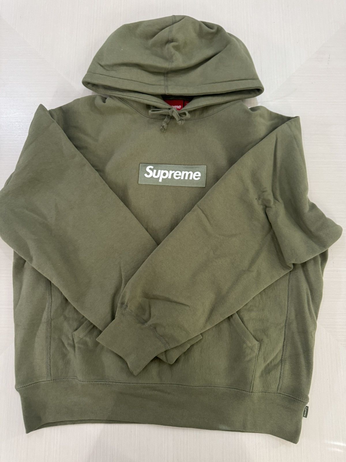 Supreme Olive on Olive box logo hoodie sz small FW25 used