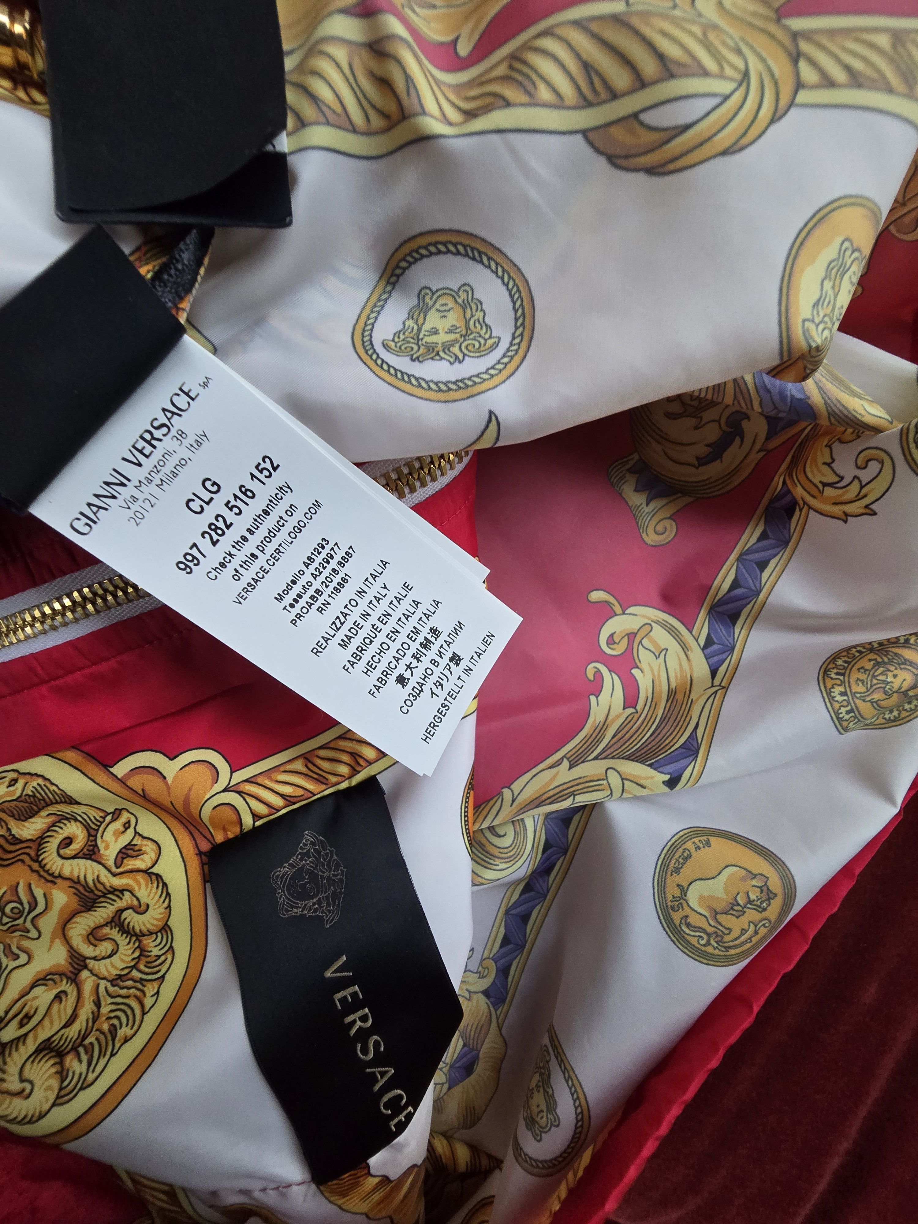 Versace Versace Baroque Print Red & White Zip Hoodie Size L NWT Size US L / EU 52-54 / 3 - 16 Thumbnail