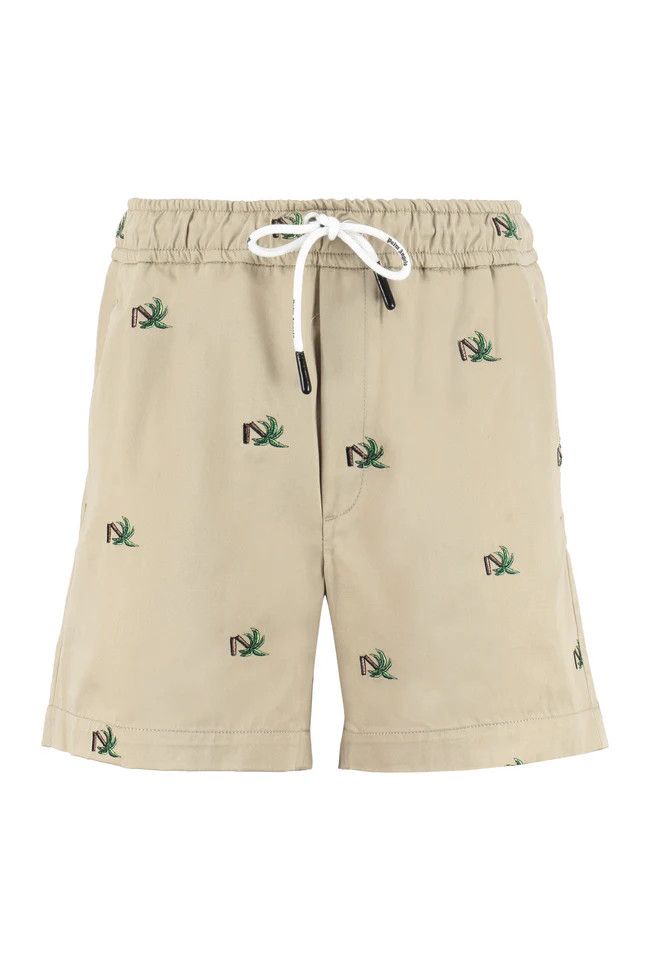 Palm Angels o1y0325 Logo Short in Beige Size US 34 / EU 50 - 1 Thumbnail