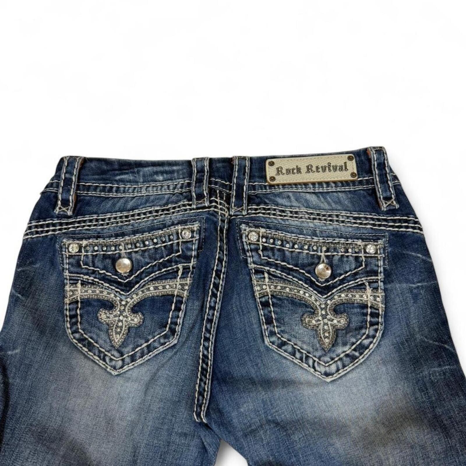 Rock Revival Rock Revival slim fit jeans with rhinestone embellishments Size 29" - 1 Thumbnail