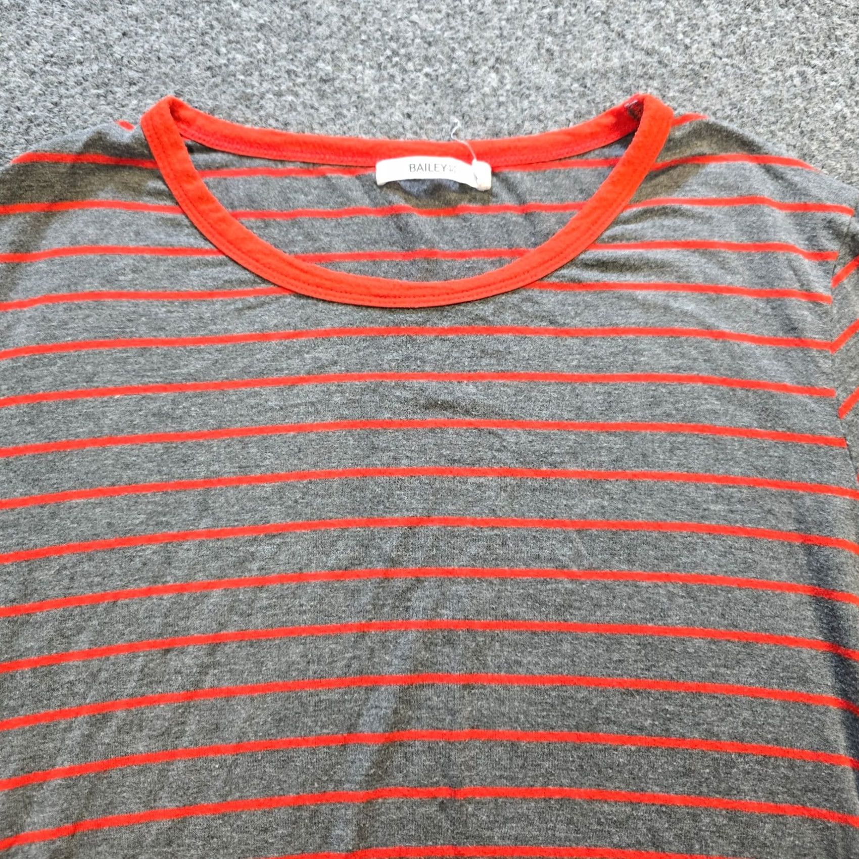 Bailey 44 Bailey 44 Top Womens Large Gray Orange Striped Long Sleeve Casual Basic Shirt Size L / US 10 / IT 46 - 2 Thumbnail