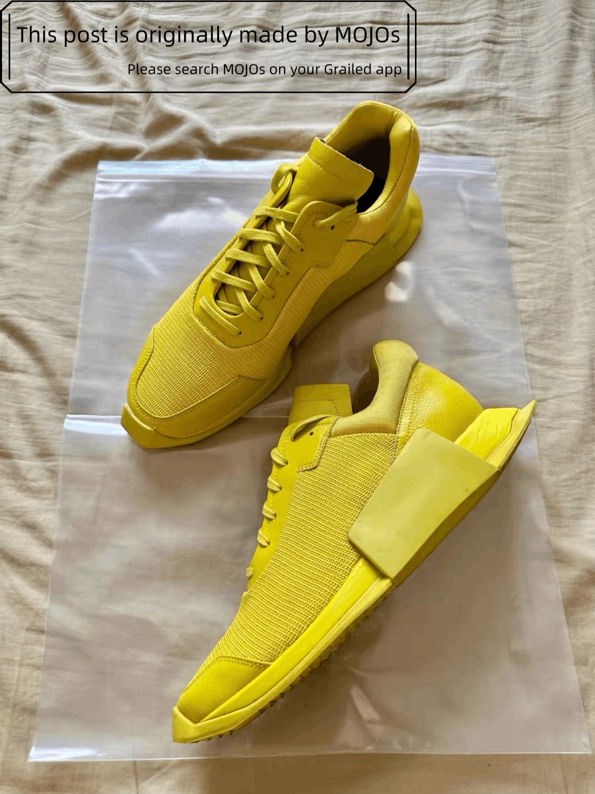 Sz 10 Adidas x Rick Owens Level Runner Low 2 yellow