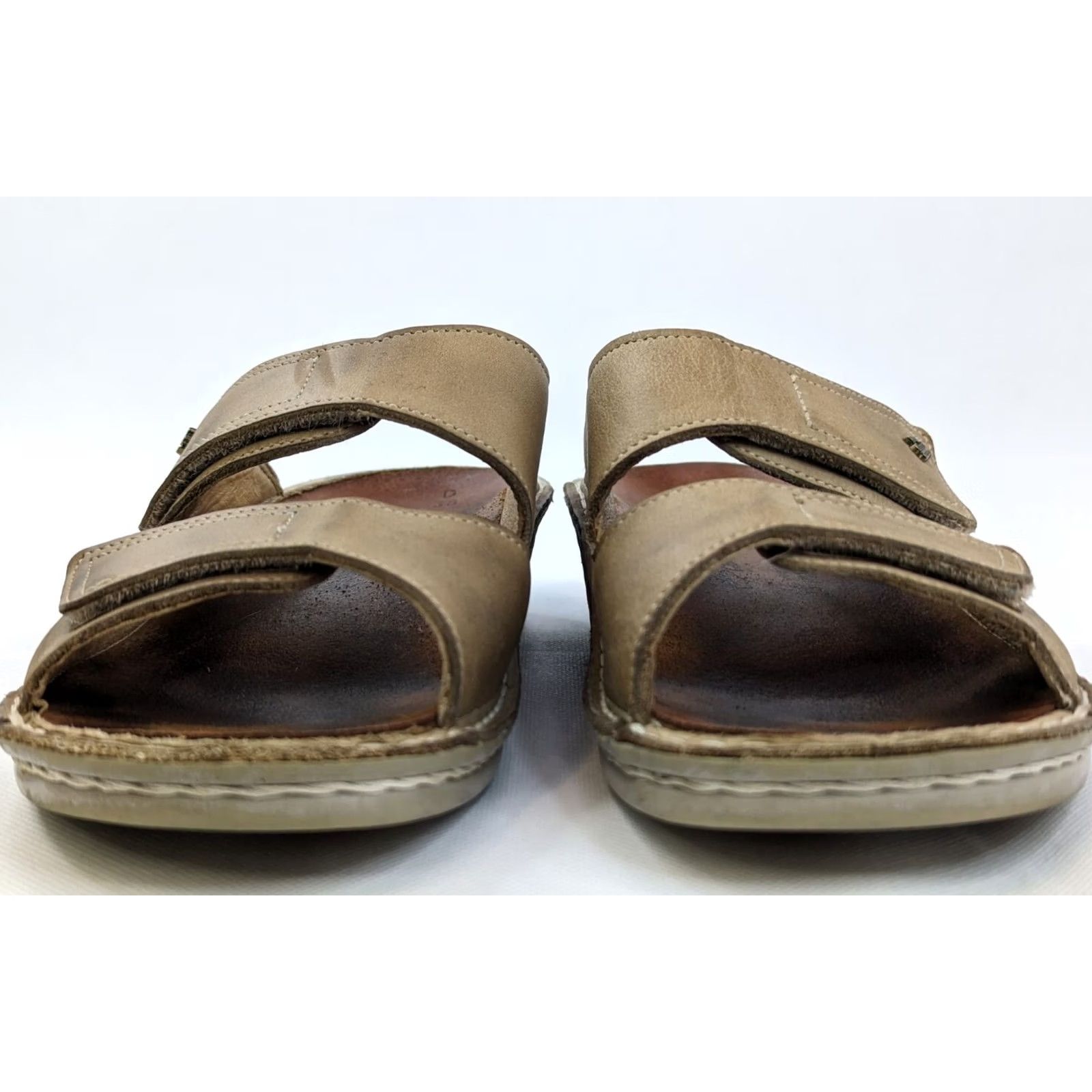 Vintage Finn Comfort Sandals Women US 8 EU 38 Cream Leather Comfort Hook Loop Walking Shoes Slide Casual Summer Size US 8 / IT 38 - 2 Thumbnail