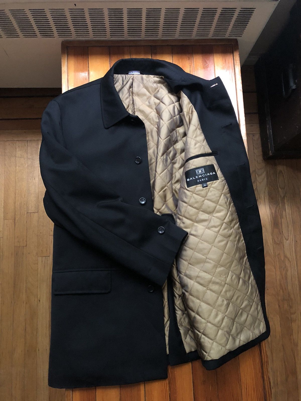 Balenciaga Gorgeous Vintage Gold Padded Wool Overcoat Size US L / EU 52-54 / 3 - 21 Thumbnail