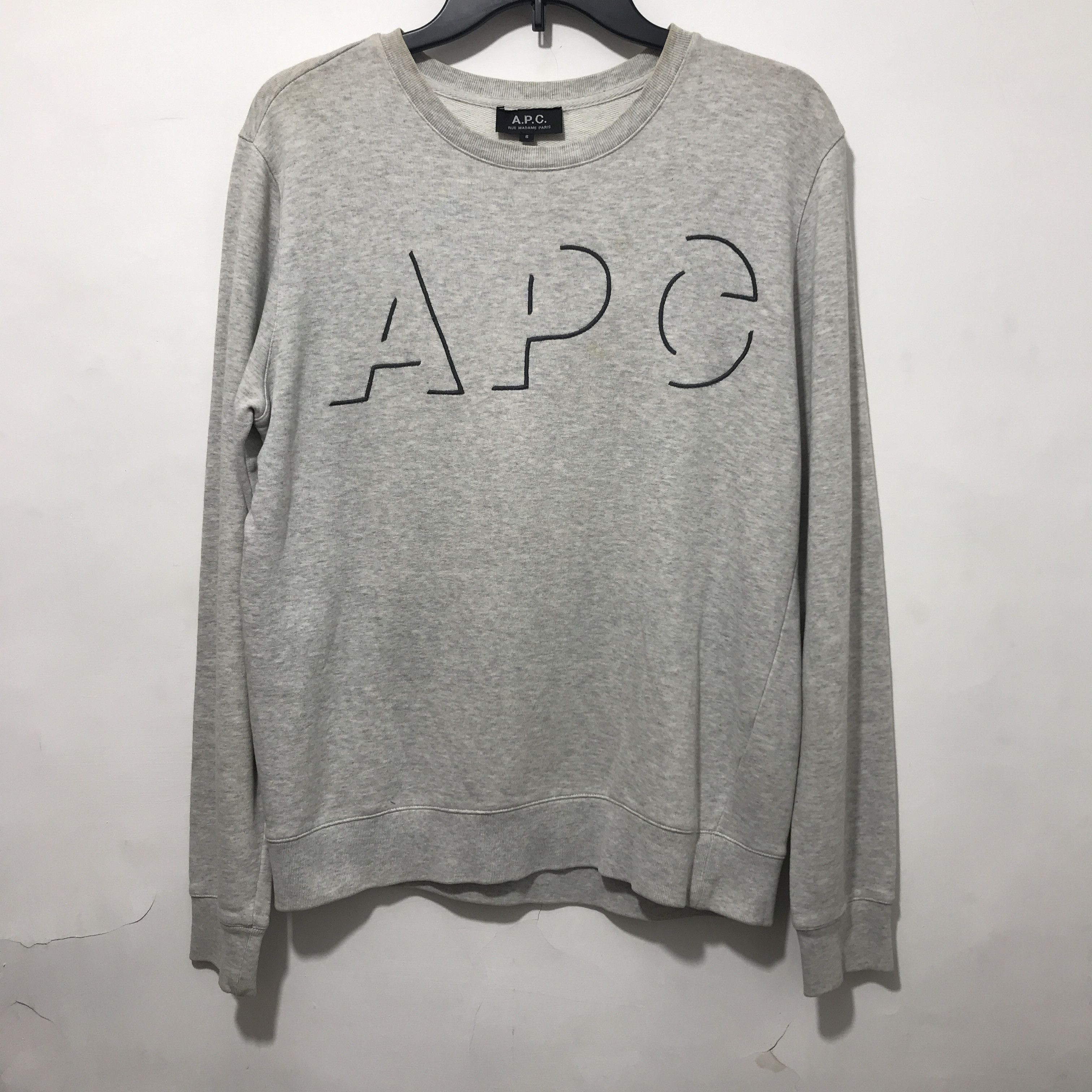 A.P.C. APC BIG LOGO UNISEX SWEATERS GREY Size S / US 4 / IT 40 - 1 Thumbnail