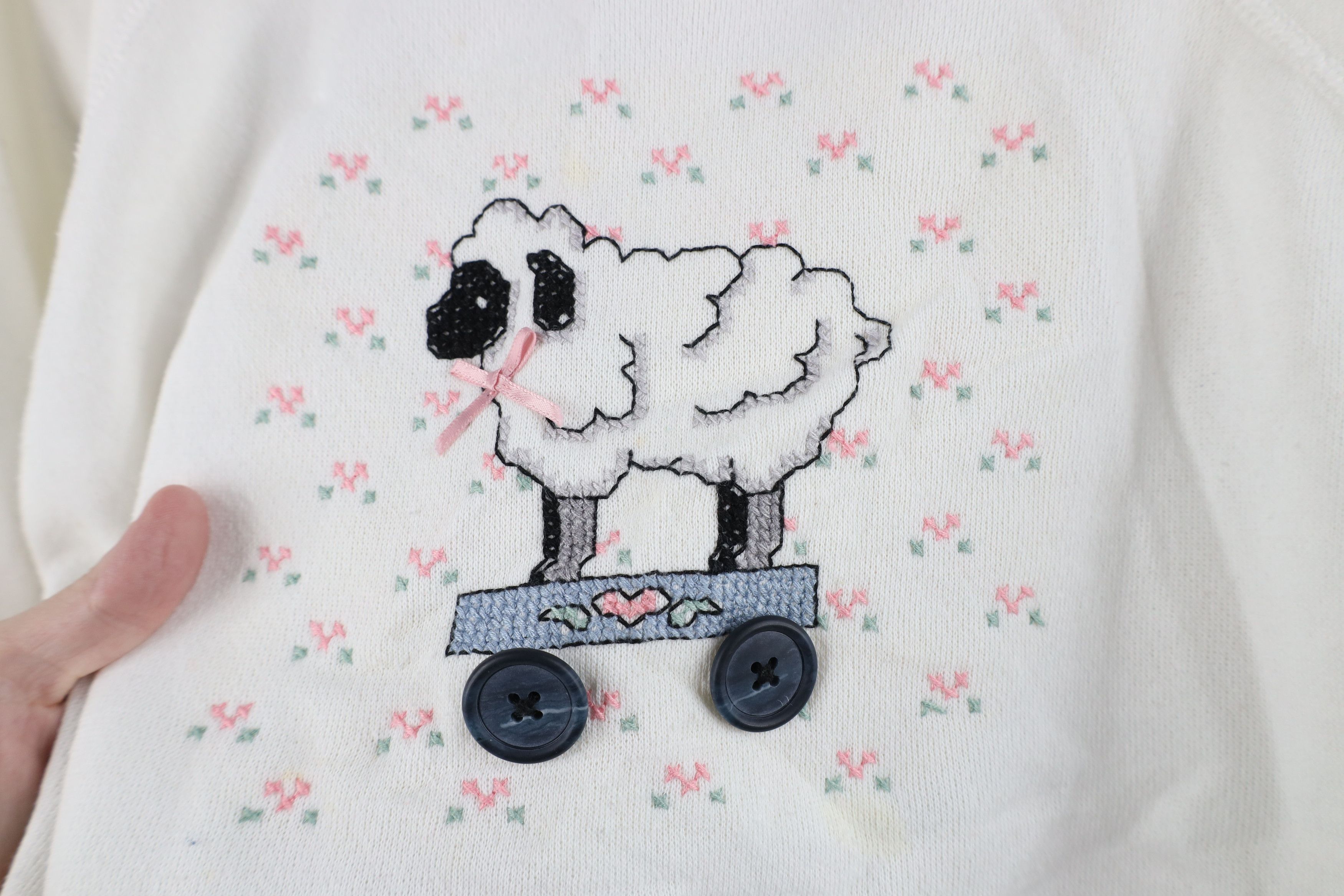Vintage Vintage 80s 90s Streetwear Heart Sheep Sweatshirt USA Size M / US 6-8 / IT 42-44 - 8 Thumbnail