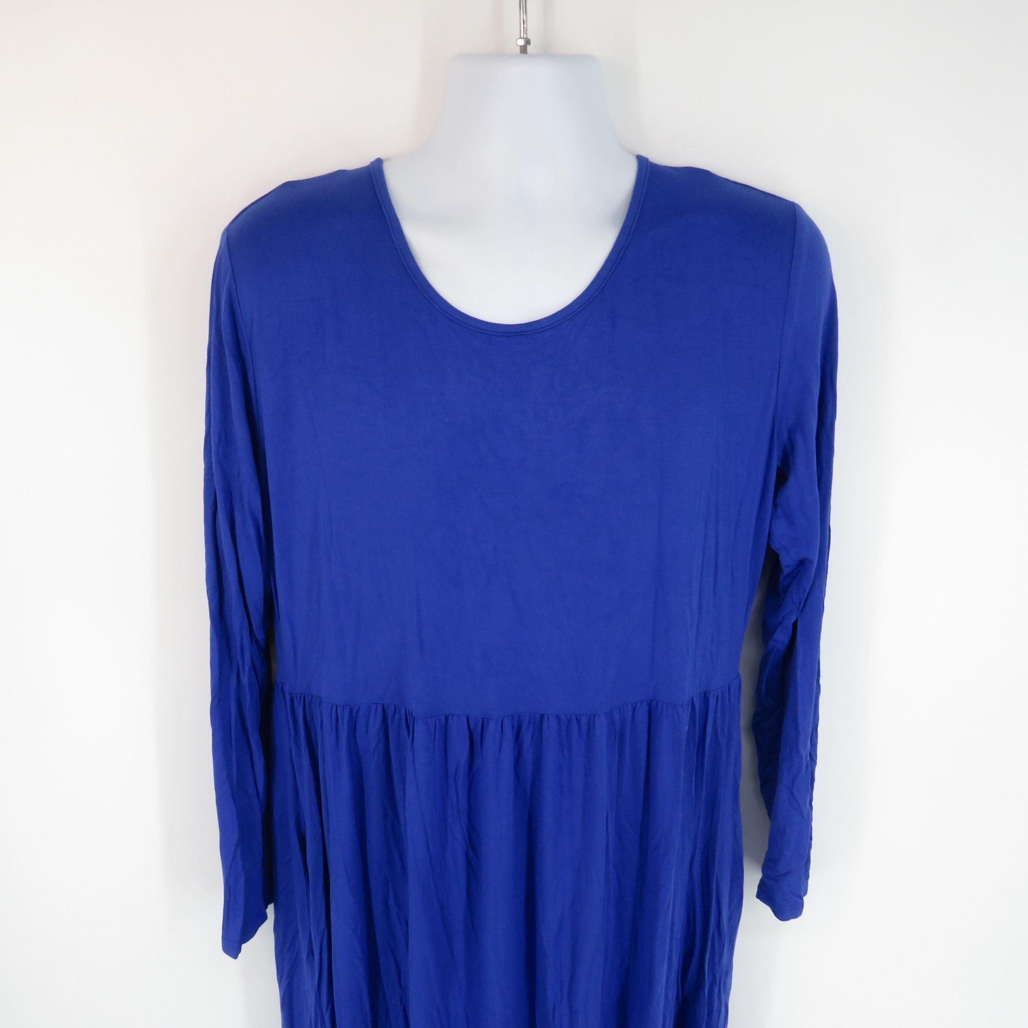 Other Longyuan Blue Long-Sleeve Maxi Dress 2XL NWT Size XXL / US 16-18 / IT 52-54 - 2 Thumbnail