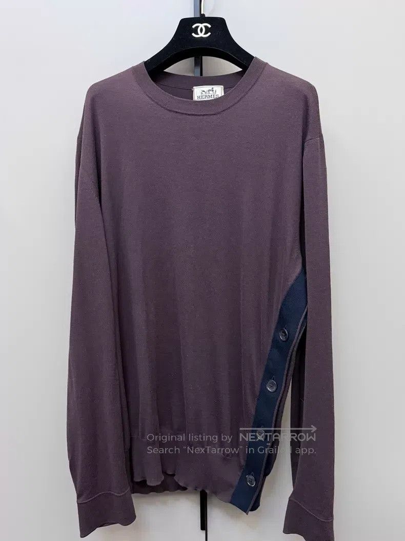 Hermes Hermes Wool and mulberry silk men's knitted sweater Size US L / EU 52-54 / 3 - 1 Thumbnail