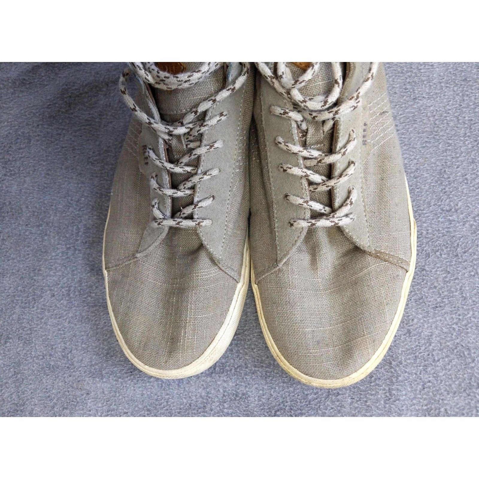 REEF Reef Ridge Mid TX Shoes Mens Size 11 Beige Canvas Suede High Top Casual Sneakers Size US L / EU 52-54 / 3 - 2 Thumbnail