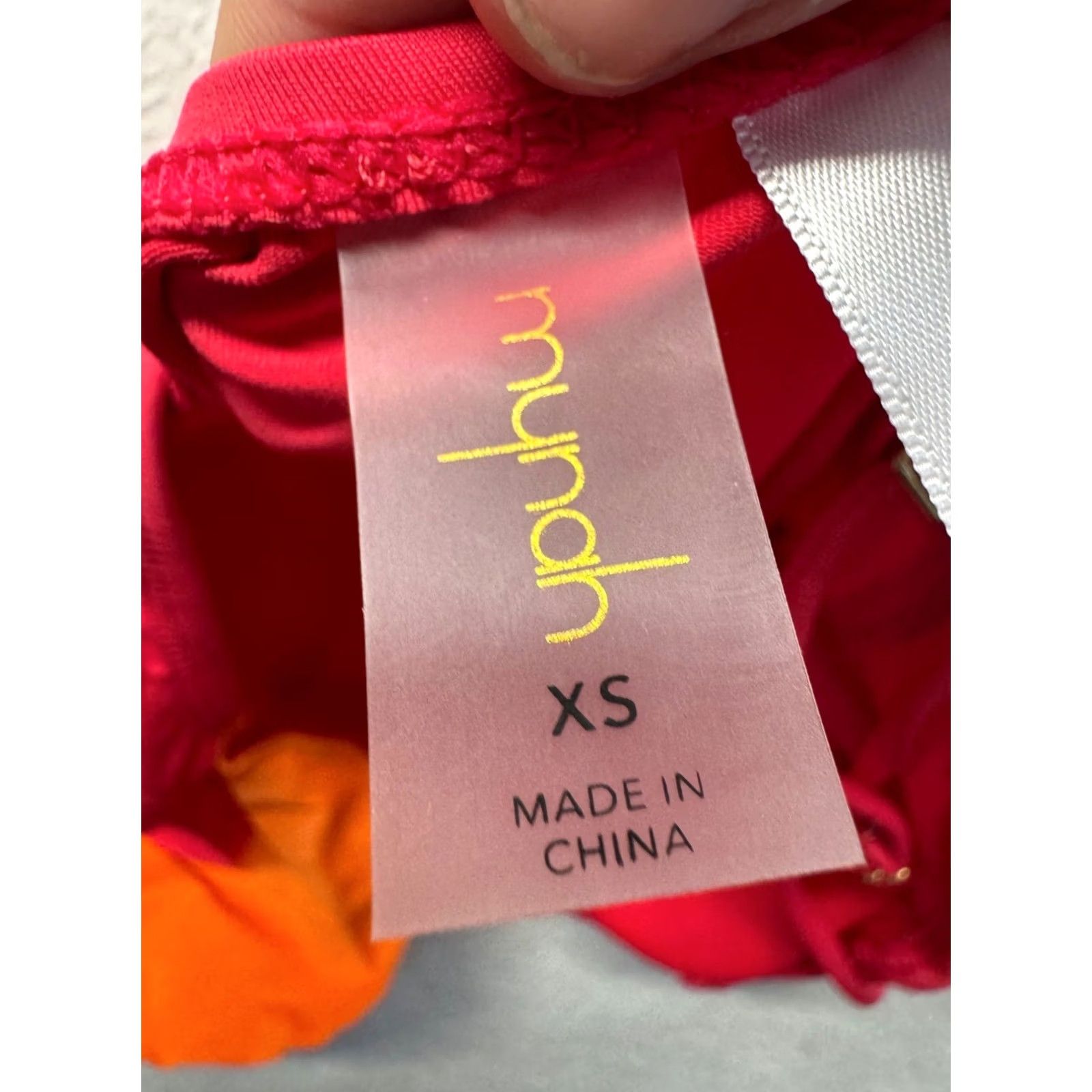 Vintage Mysha One-Shoulder Tank Top Ruffle XS Nylon Blend Red Orange Adjustable Straps Women Tank Apparel/Summer All season Casual Womens XS Size XS / US 0-2 / IT 36-38 - 4 Thumbnail