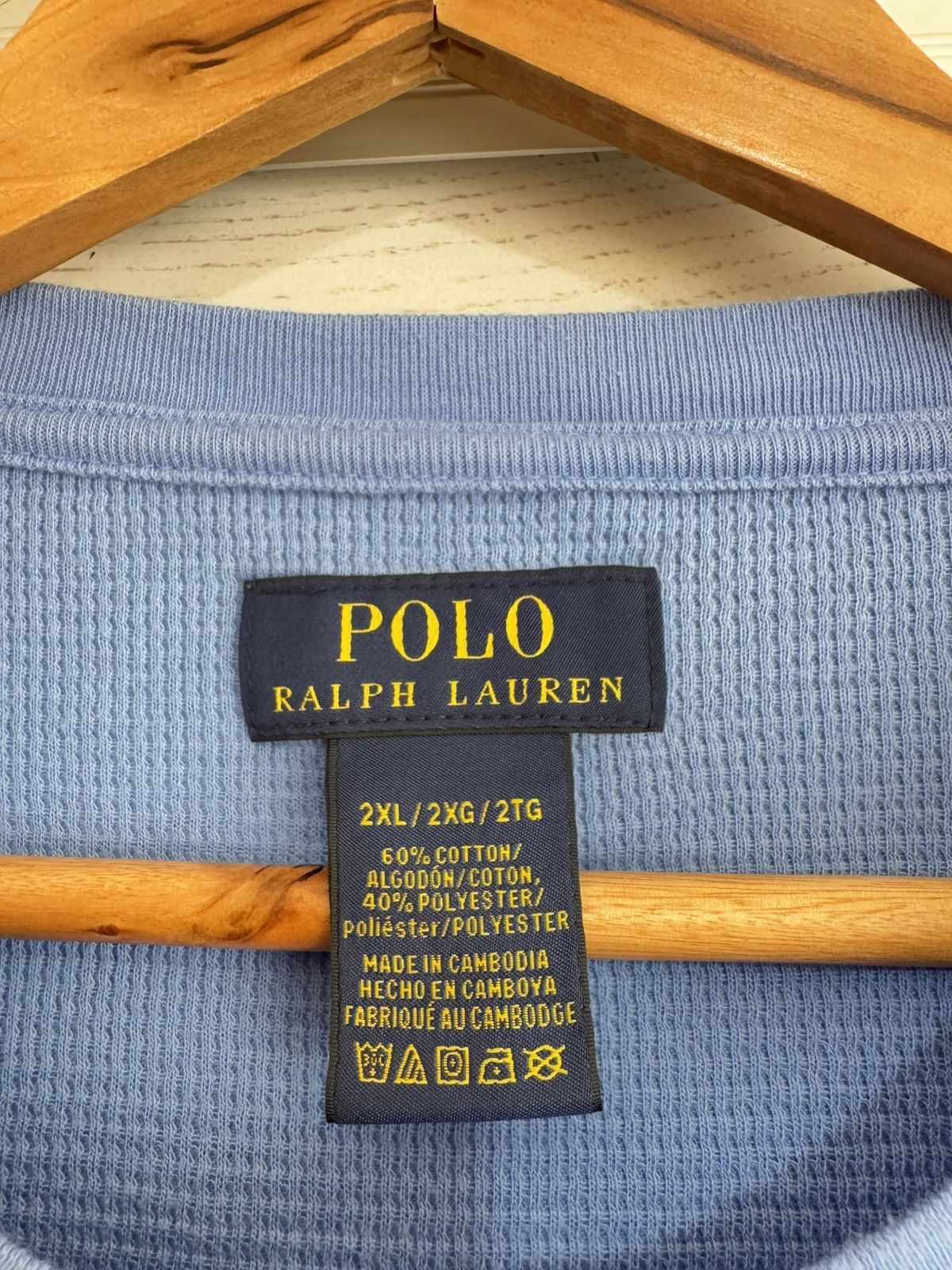 Polo Ralph Lauren × RRL Ralph Lauren × Vintage Vintage Polo Ralph Lauren Polo Bear Blue Long Sleeve Size US XXL / EU 58 / 5 - 10 Thumbnail