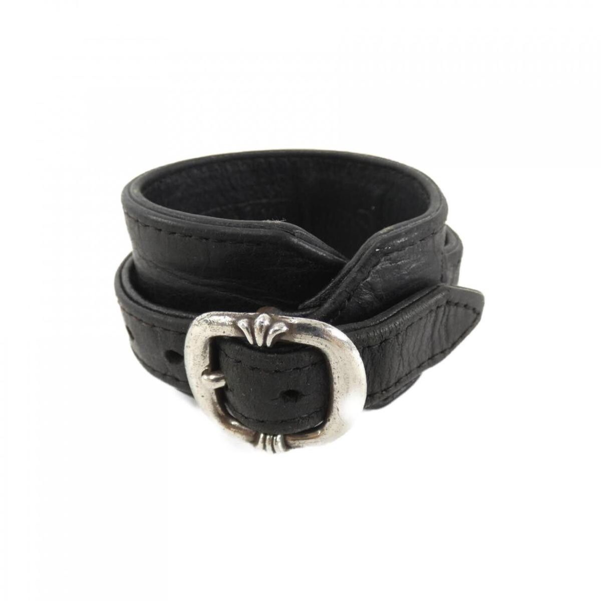 Pre-owned Chrome Hearts Belt Bracelet In Black