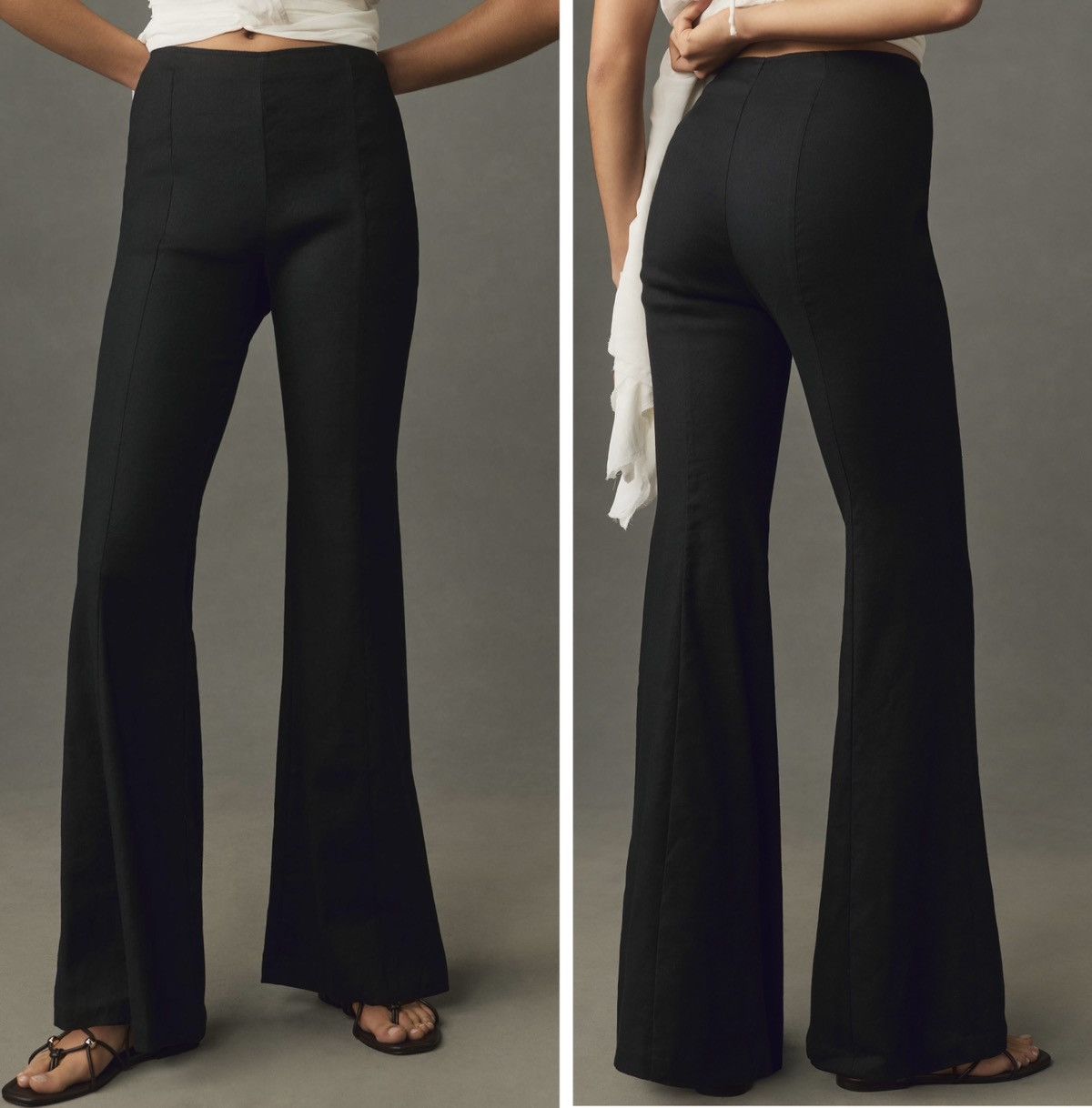 Anthropologie Anthropologie Linen Blend Flare Pants, Size 4 Size 27" / US 4 / IT 40 - 1 Thumbnail
