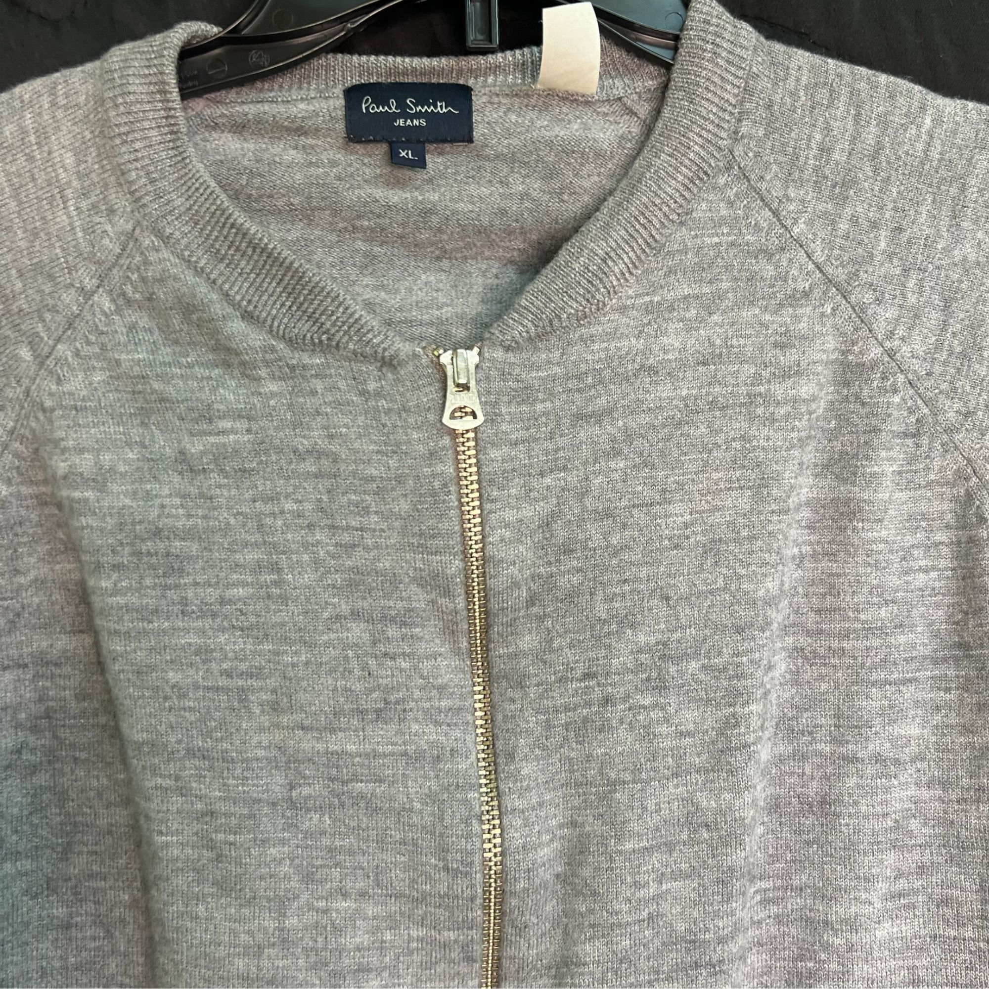 Paul Smith PAUL SMITH Jeans Gray Knit Bomber Jacket With Gold Zipper Ri Size US XL / EU 56 / 4 - 4 Thumbnail