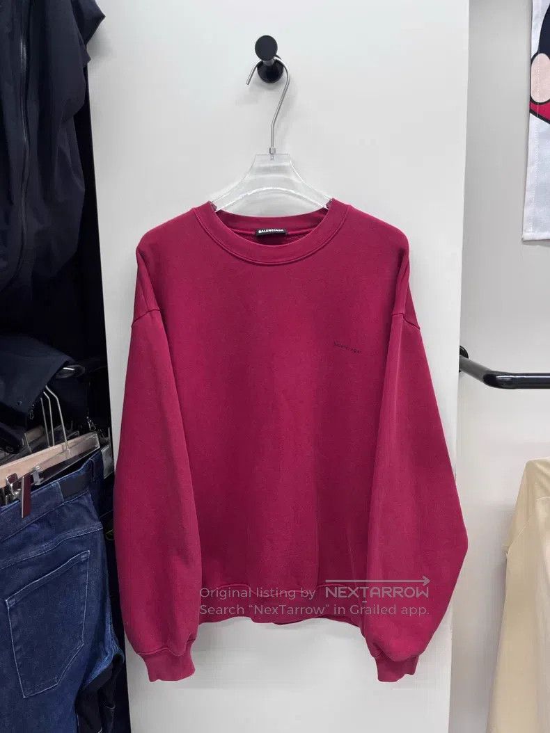 Balenciaga Balenciaga Chest Logo Letter Sweater - Red Size US M / EU 48-50 / 2 - 1 Thumbnail