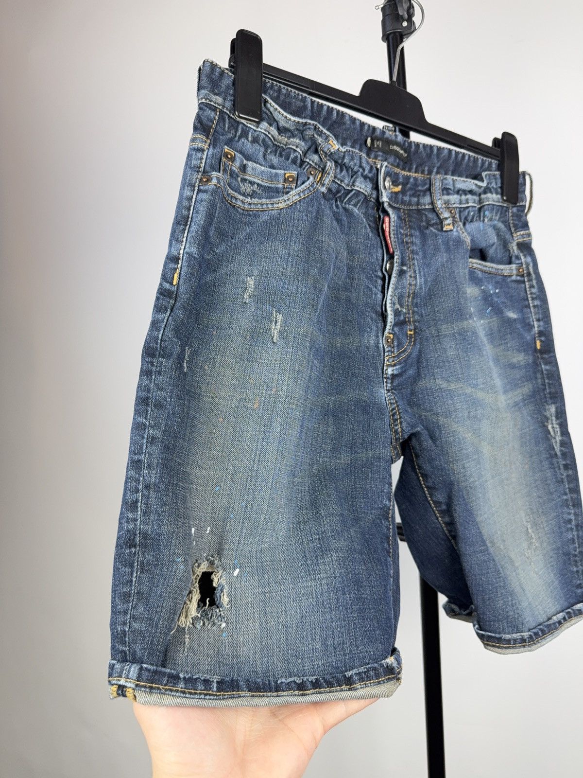Dsquared2 Dsquared2 Distressed Denim Shorts Paint Splatter Italy 44 Size US 30 / EU 46 - 2 Thumbnail