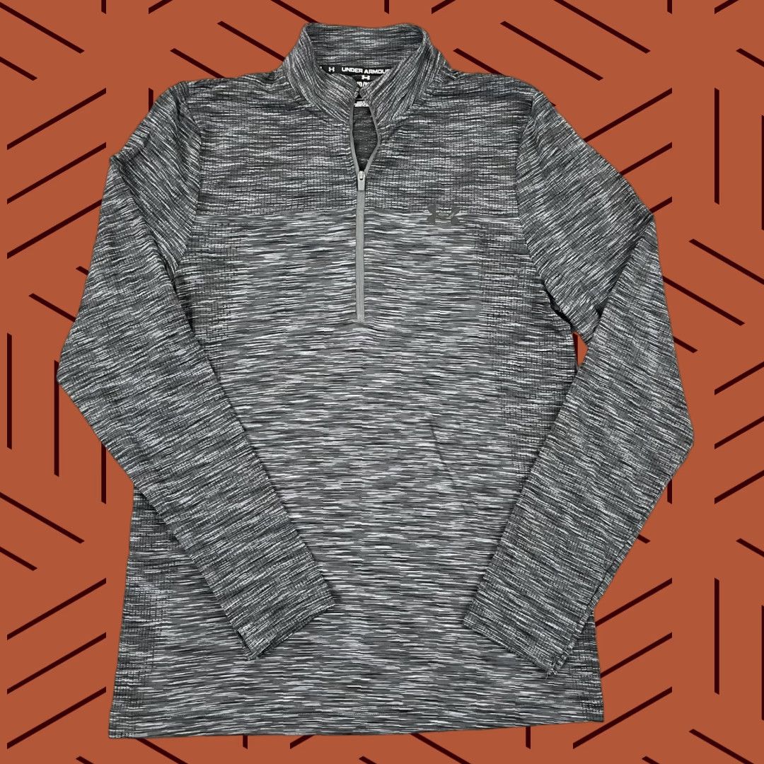 Under Armour UNDER ARMOUR Pullover Mens Medium Fitted Heather Gray Golf Performance Stretch Size US M / EU 48-50 / 2 - 1 Thumbnail