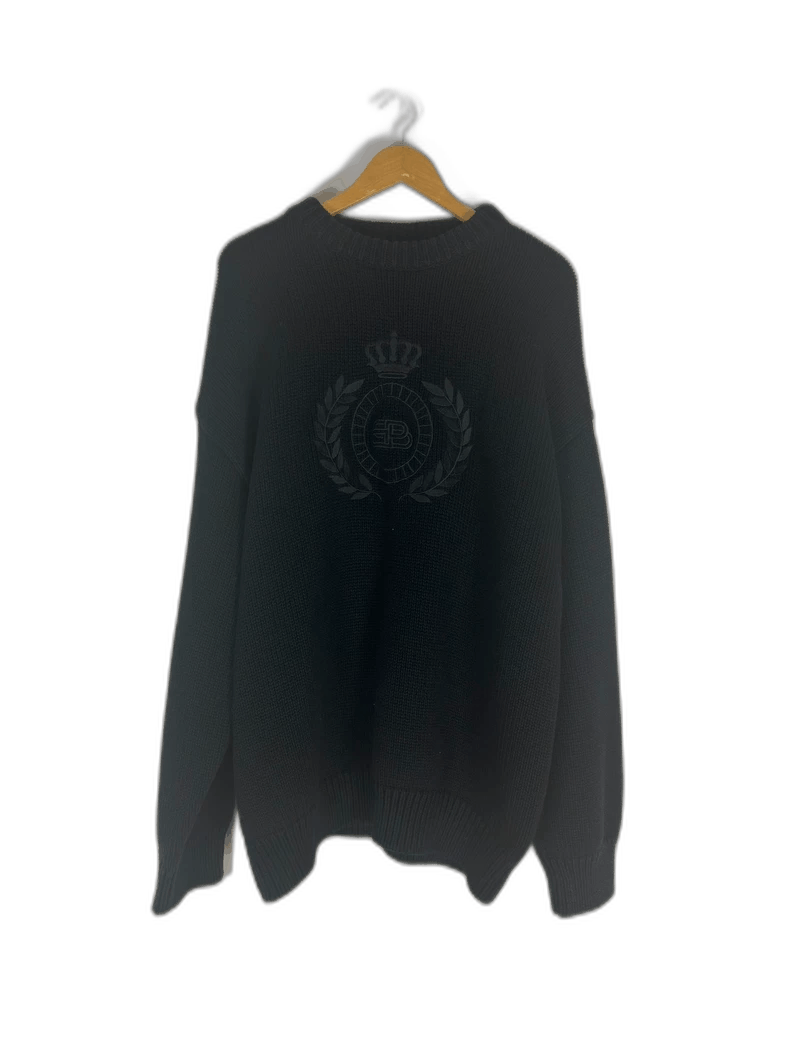 BALENCIAGA BB Laurels Black Knit Sweater