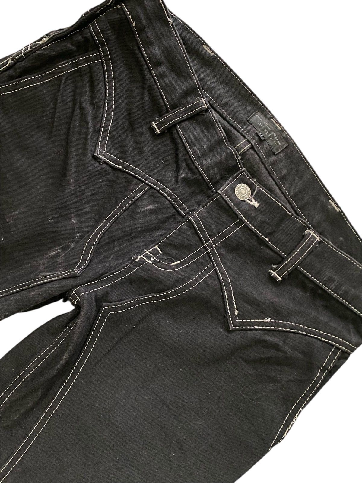 Japanese Brand Of The Neige Style Flare Jeans Black Y2K Archival Japs Denim Size US 32 / EU 48 - 4 Thumbnail
