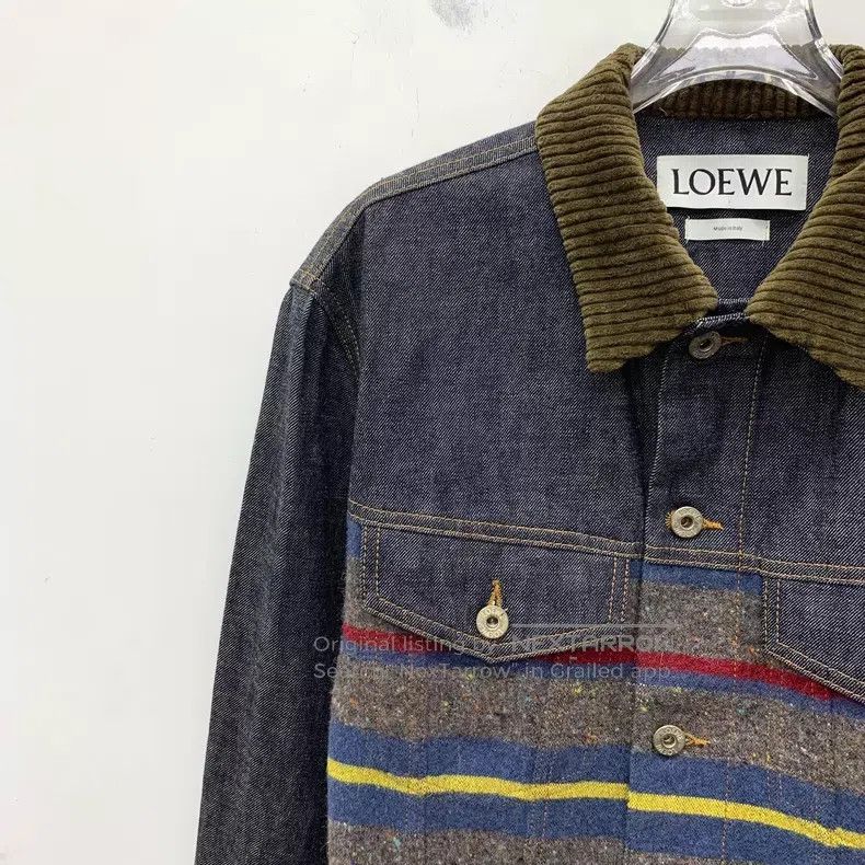 Loewe Loewe Colorful striped cotton collar single-breasted long Size US L / EU 52-54 / 3 - 3 Thumbnail