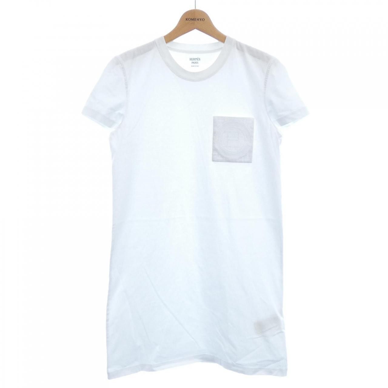 Hermes Hermes Hermès Dress Embroidered Pocket Cotton Dress 38 Cotton Dresses DUTY FREE for USA Size ONE SIZE - 1 Thumbnail