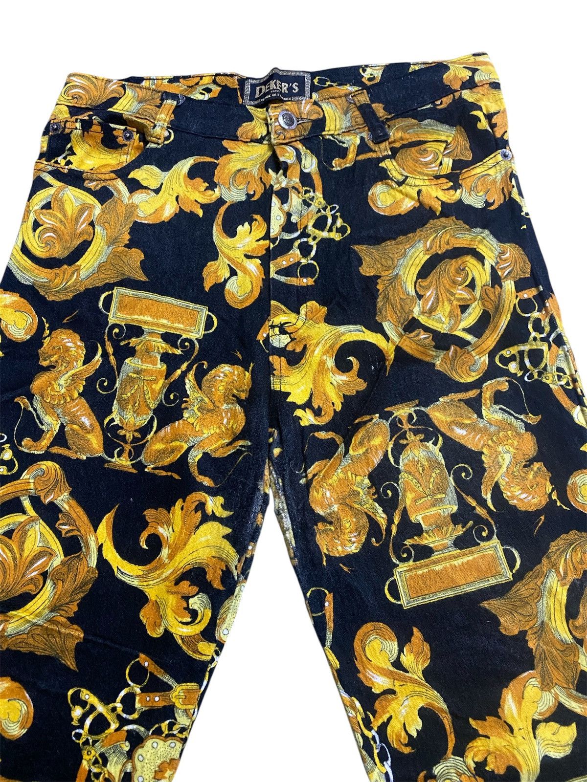 Vintage Vintage 80s Dekers Barocco Motive Made In France Pants Size 28" / US 6 / IT 42 - 3 Thumbnail