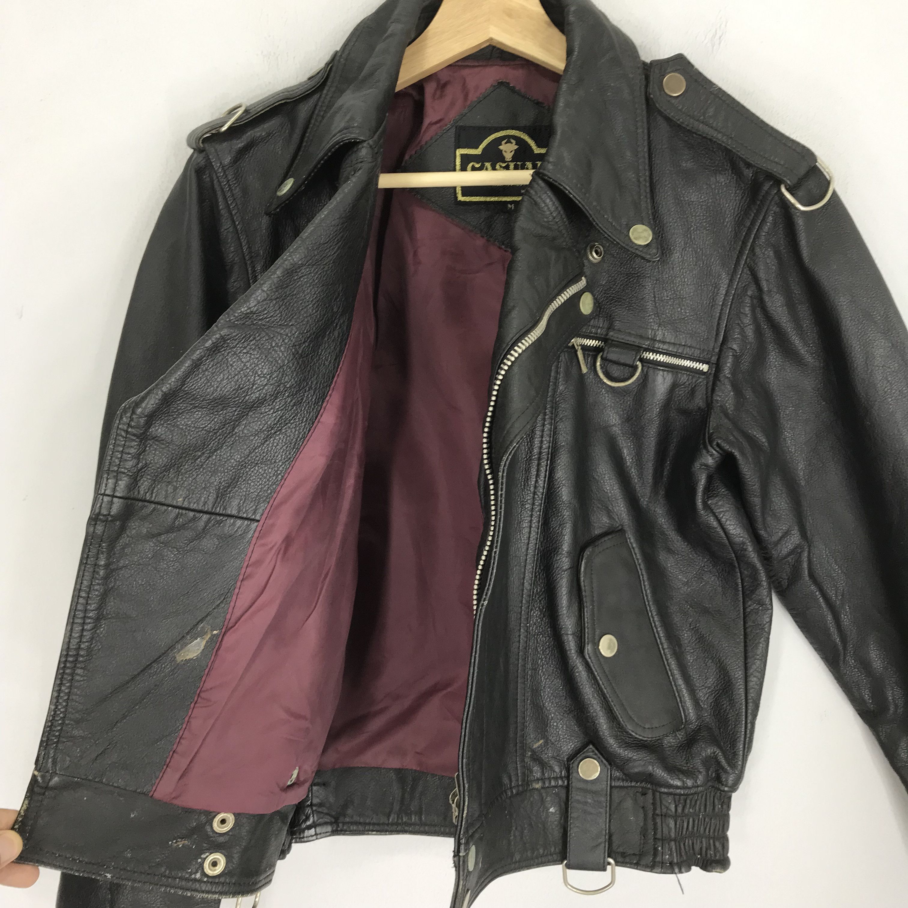 Japanese Brand × Vintage Vintage 90's Casual Leather Jacket Japan Black Double Collar Size US M / EU 48-50 / 2 - 5 Thumbnail