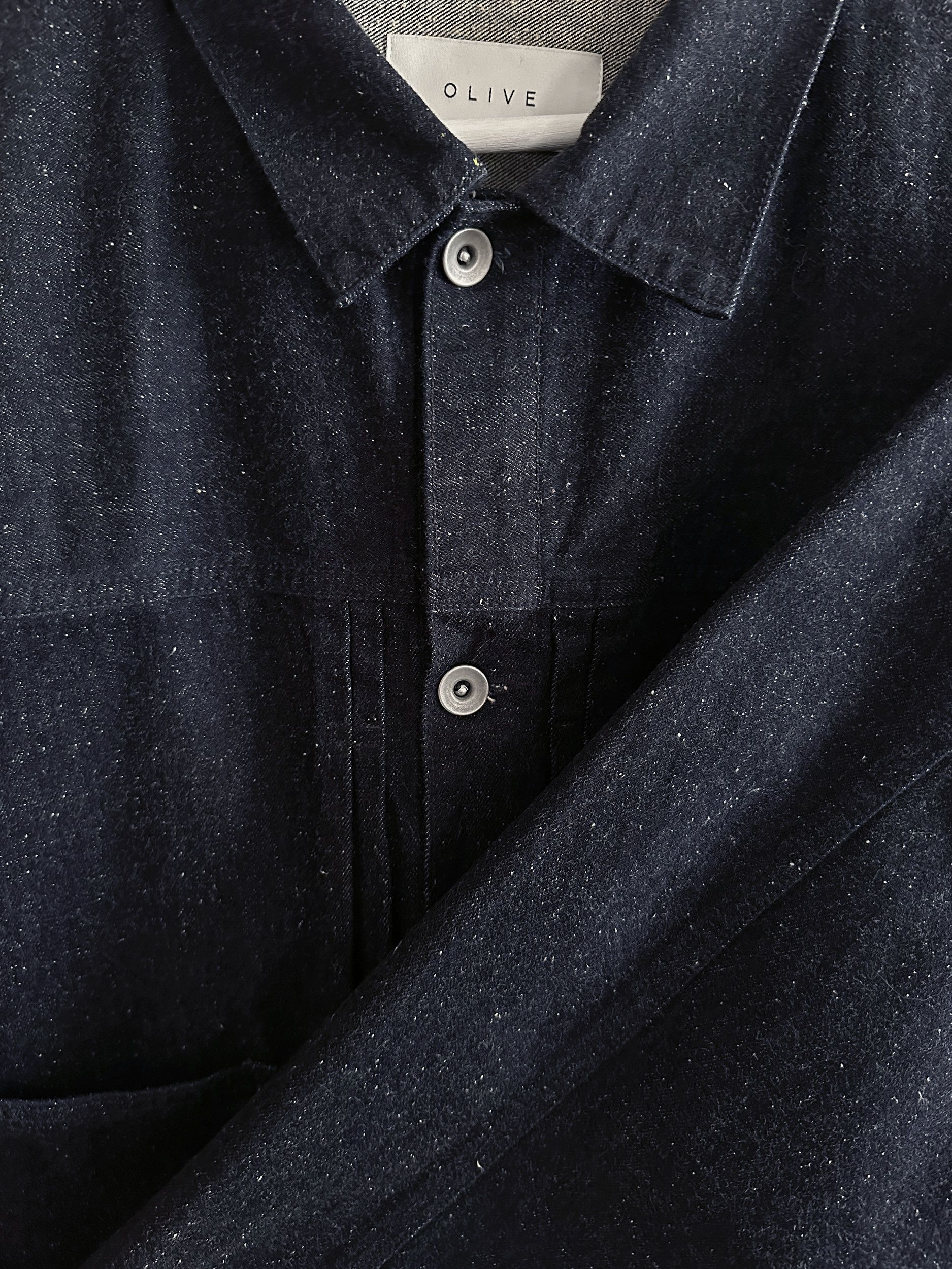 Olive Olive Speckled Raw Indigo Denim Chore Jacket Levis Selvedge Size US M / EU 48-50 / 2 - 5 Thumbnail