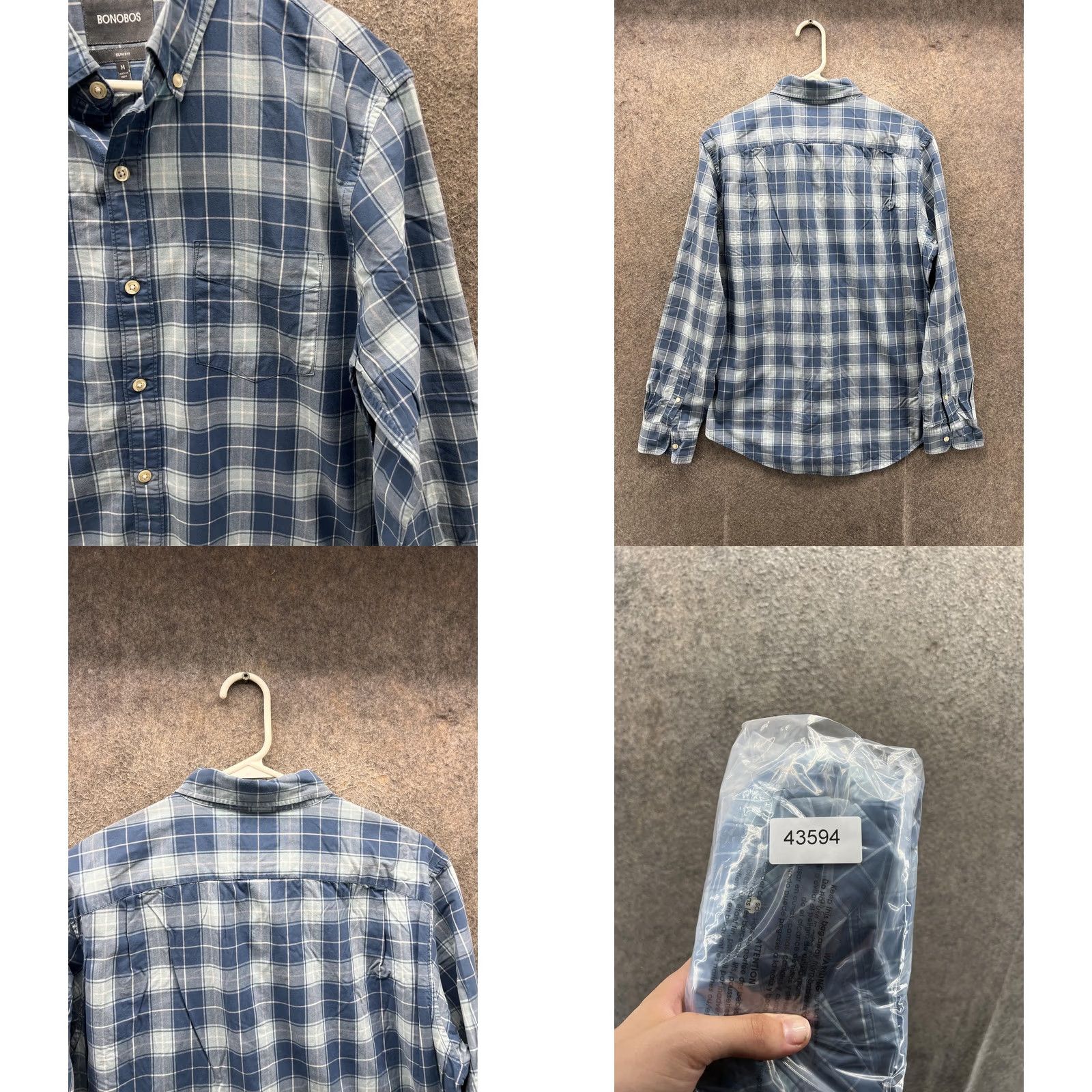 Bonobos VINTAGE Bonobos Shirt Mens M Blue Plaid Long Sleeve Button Front Slim Fit Casual Size US M / EU 48-50 / 2 - 8 Thumbnail