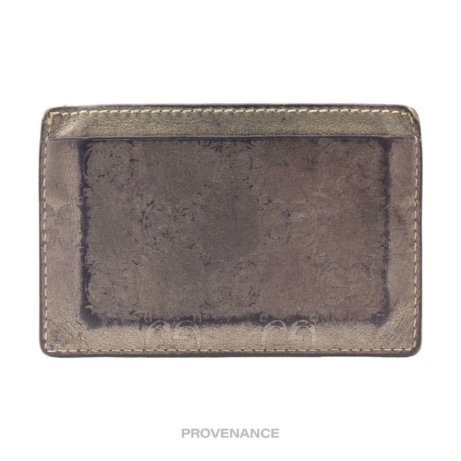 Gucci 🔴 Gucci Card Holder Wallet - Metallic Bronze Guccissima Size ONE SIZE - 2 Preview