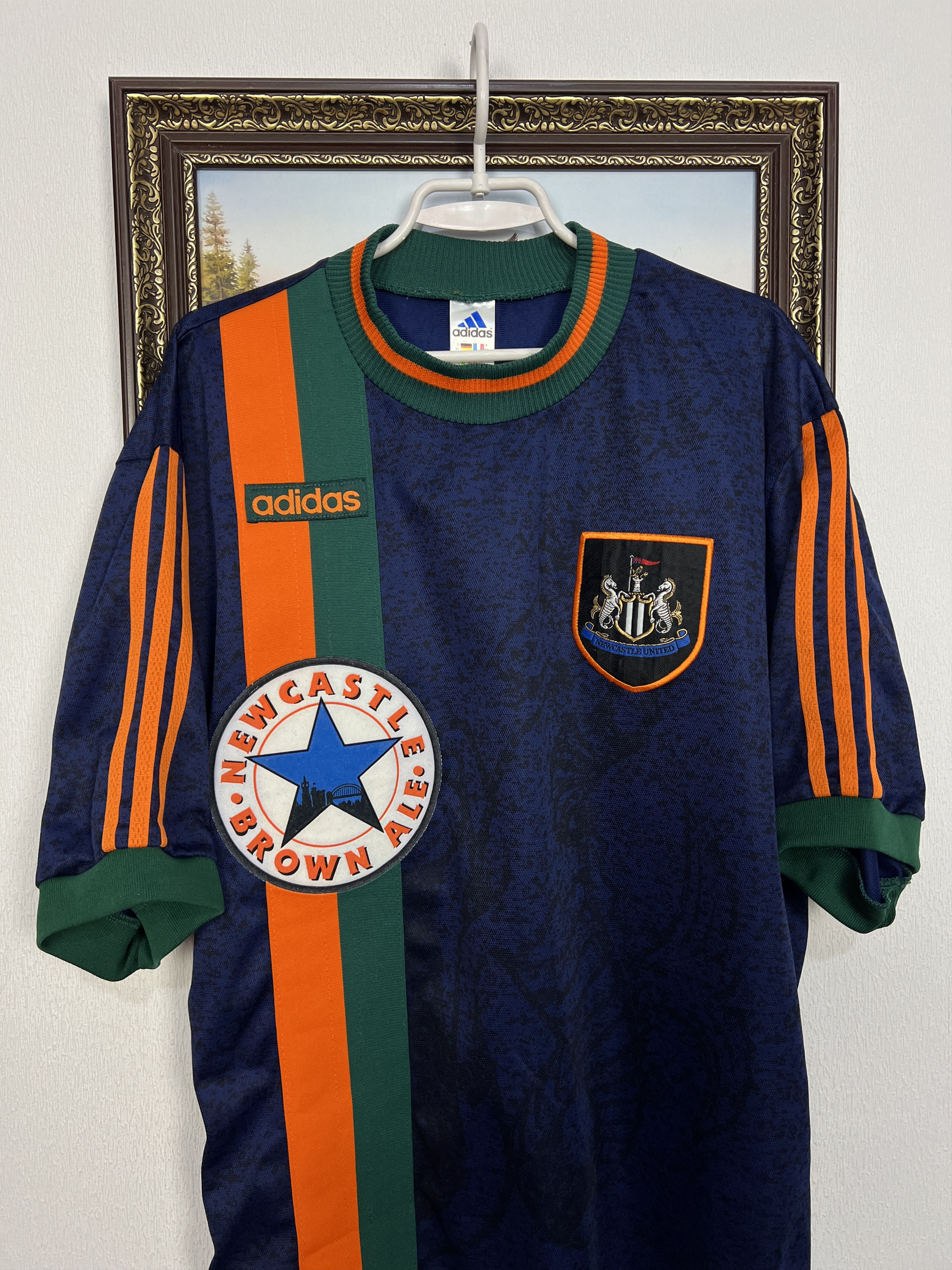 Adidas Newcastle Away football shirt 1997 Soccer Jersey Trikot Rare Size US XL / EU 56 / 4 - 2 Thumbnail