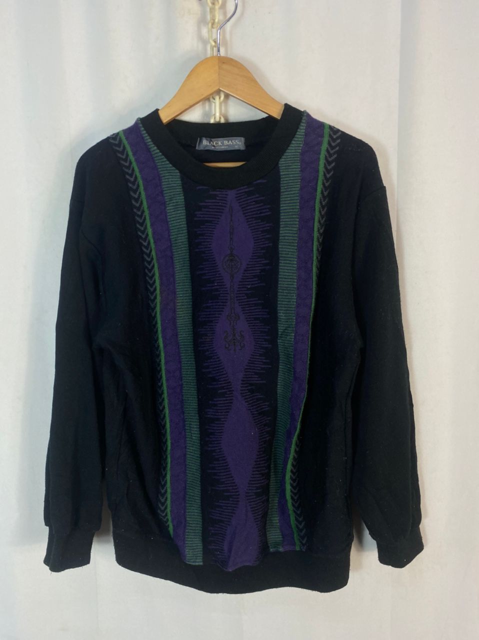 Japanese Brand × Vintage Vintage black bass knit sweatshirt Size US M / EU 48-50 / 2 - 1 Thumbnail