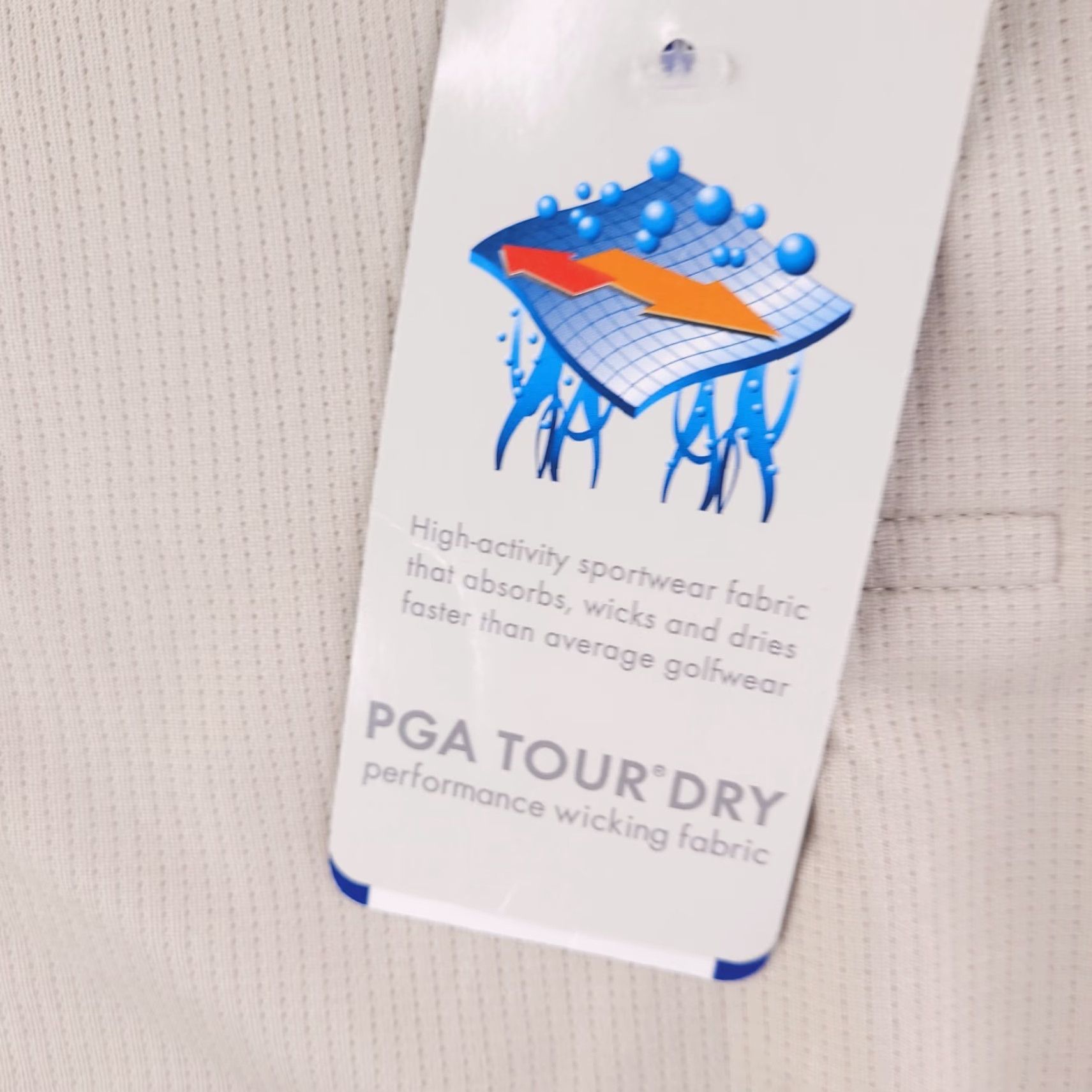 PGA Tour PGA TOUR Shirt Mens Medium Beige Tour Dry Polo Short Sleeve Collared M Beige Mens 90s? (No, avoid extra) Size US M / EU 48-50 / 2 - 2 Thumbnail