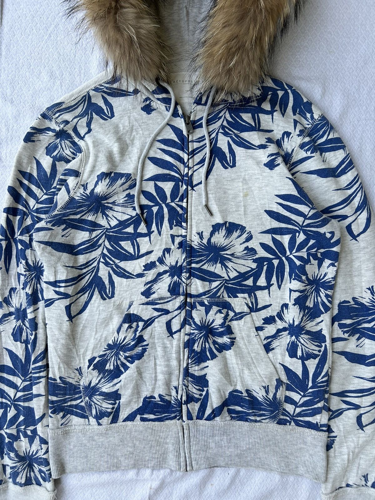 Aeropostale Fur hoodie aeropostale flowers zip style Ifsixwasnine lgb Size US M / EU 48-50 / 2 - 6 Thumbnail