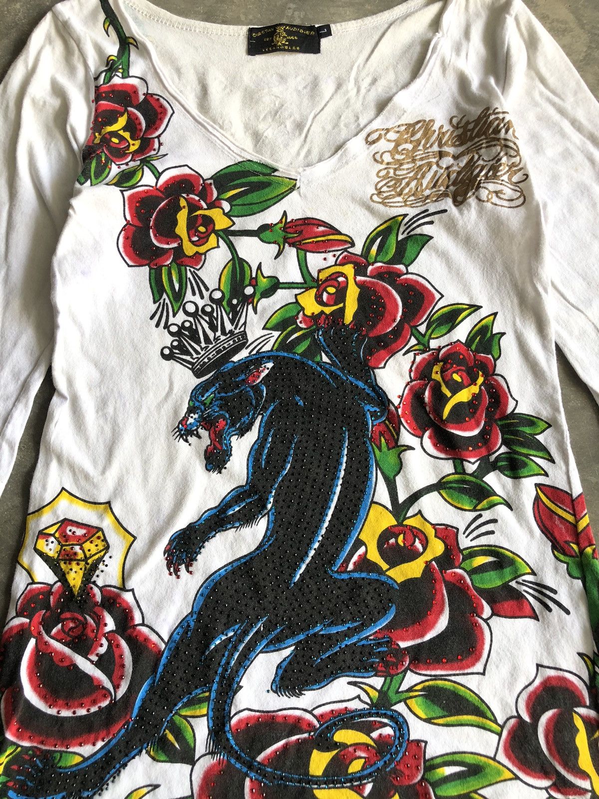 Christian Audigier × Ed Hardy Ed Hardy by Christian Audigier crazy vintage tee Size S / US 4 / IT 40 - 2 Thumbnail