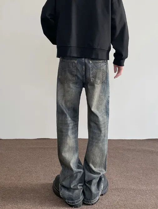 VIBE American retro dirtyfit washed distressed ink-splashed jeans Size US 32 / EU 48 - 4 Thumbnail