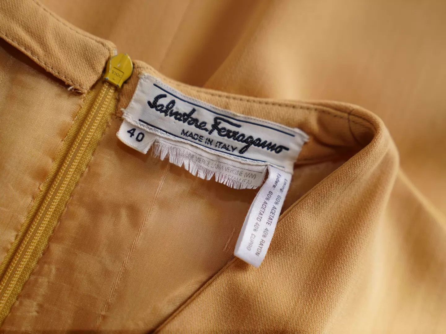 Salvatore Ferragamo Ferragamo Vintage Milk Tea Wool Horsebit Dress 40 (S/M) Size S / US 4 / IT 40 - 7 Thumbnail