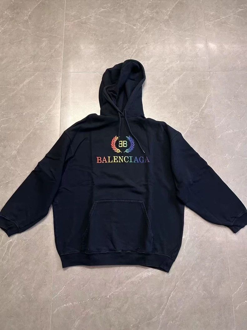 Balenciaga Balenciaga Black Rainbow Wheat Ear Hoodie Size US M / EU 48-50 / 2 - 1 Thumbnail