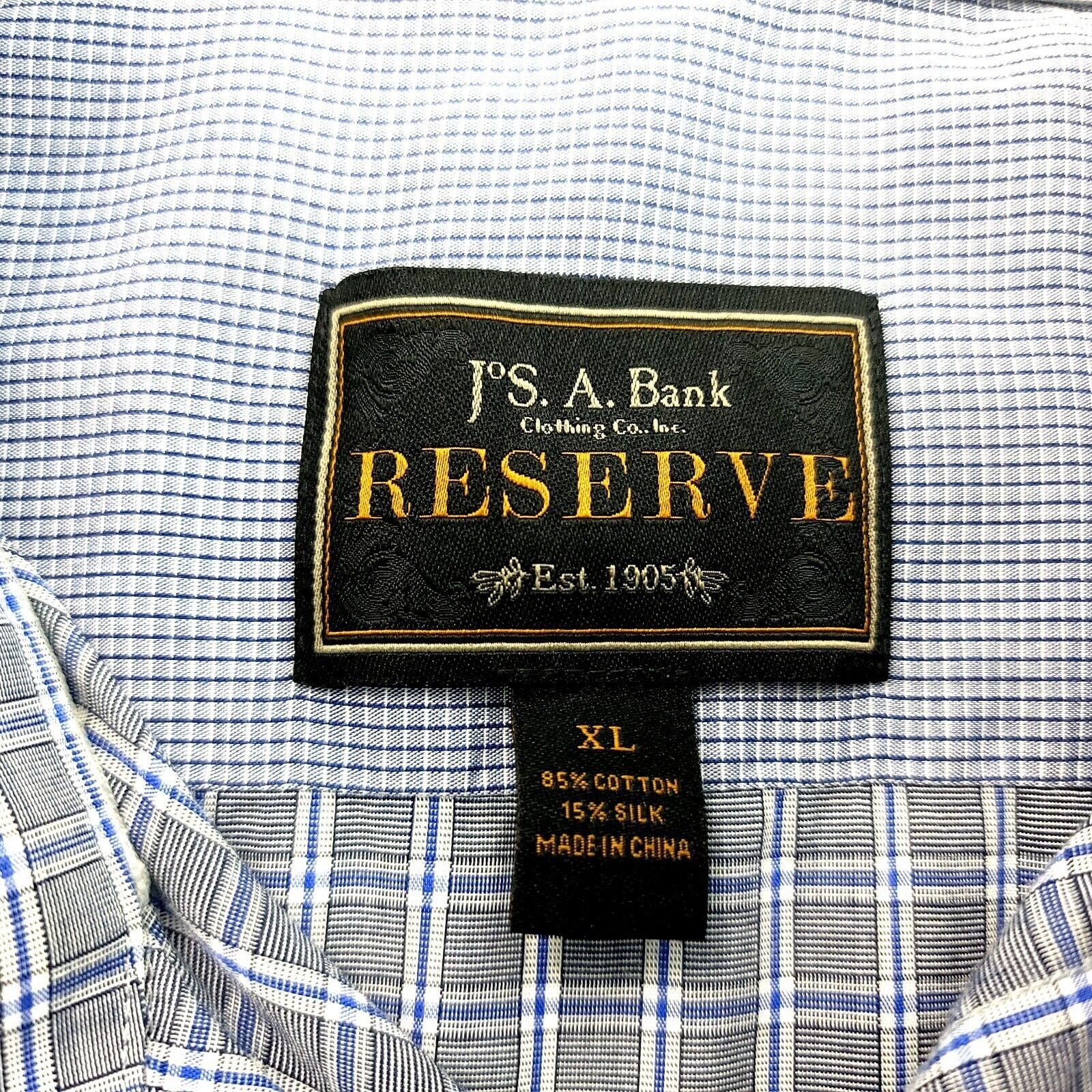 Jos. A. Bank Jos A Bank Reserve Cotton Silk XL Gray Blue Plaid Button Fro Size US XL / EU 56 / 4 - 6 Thumbnail