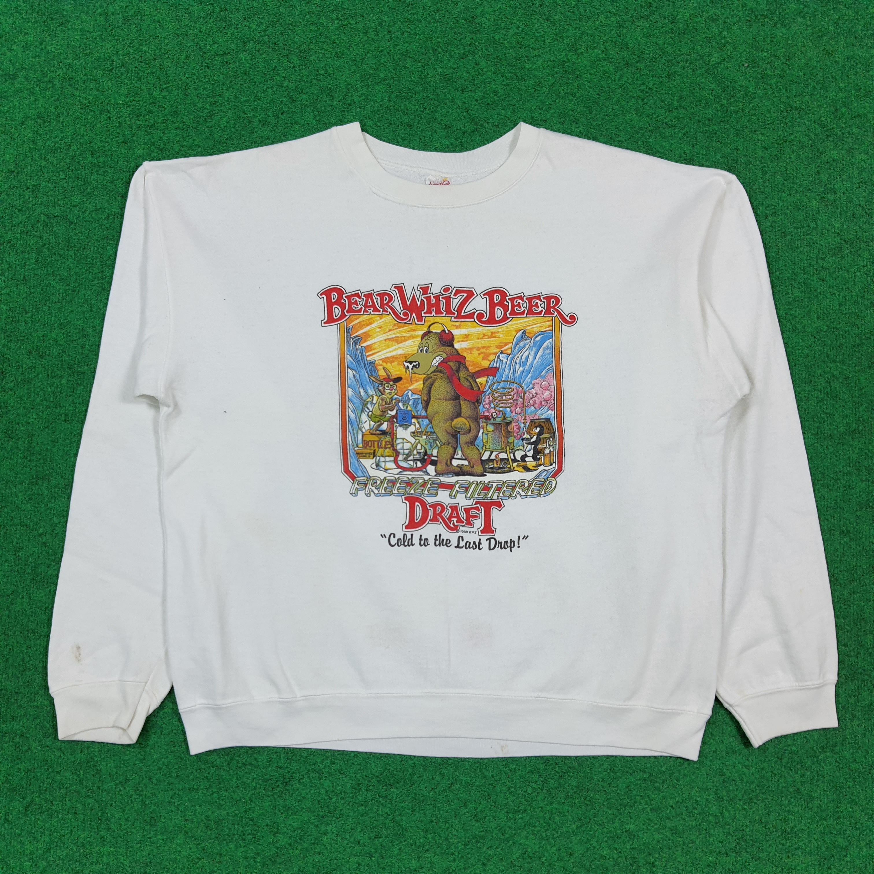 Vintage Vintage Bear Whiz Beer Humor Parody Sweatshirt C306N7 Size US L / EU 52-54 / 3 - 1 Thumbnail
