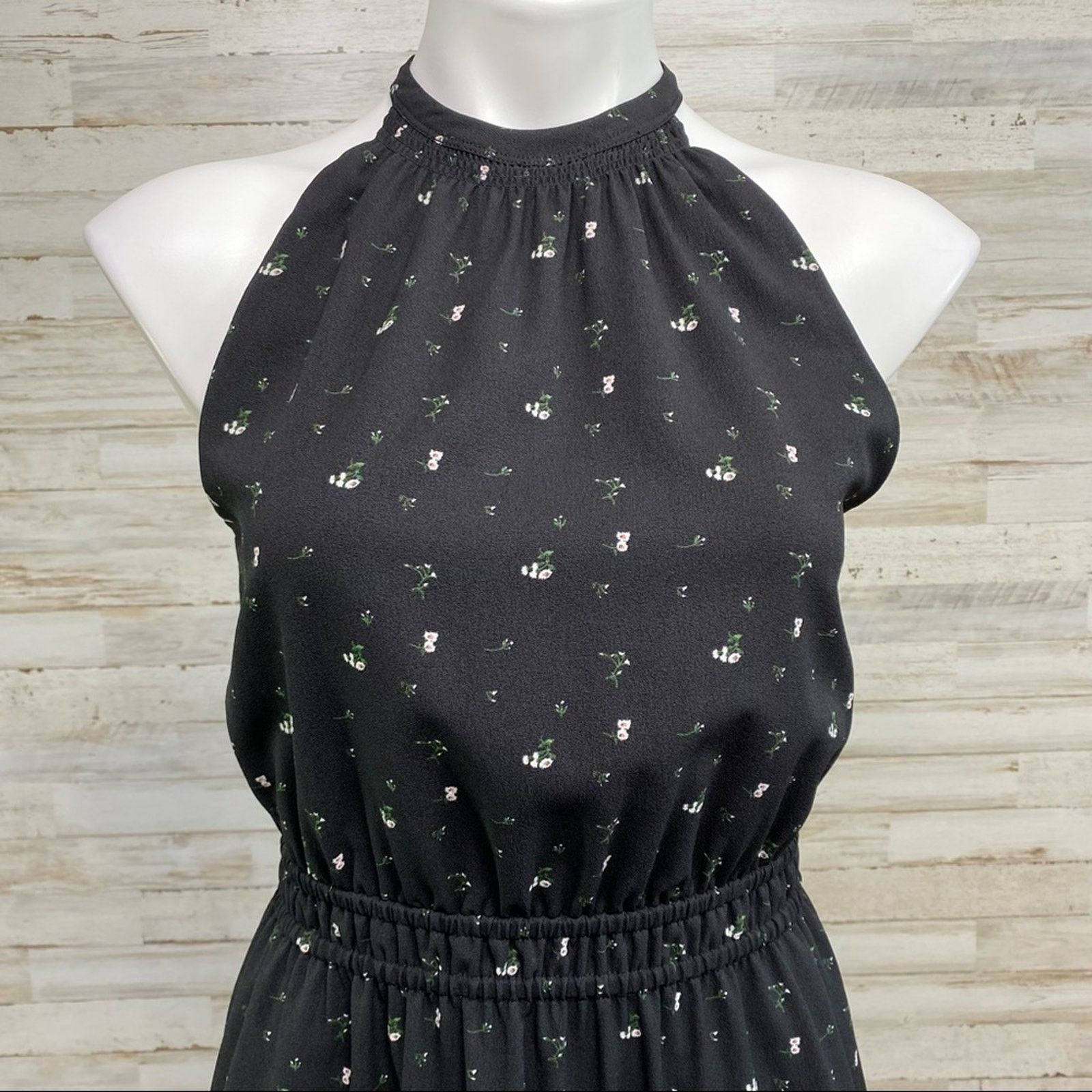 Aritzia Aritzia Wilfred Effet Halter Dress Sz XS Black Floral Ruffle Size XS / US 0-2 / IT 36-38 - 3 Thumbnail