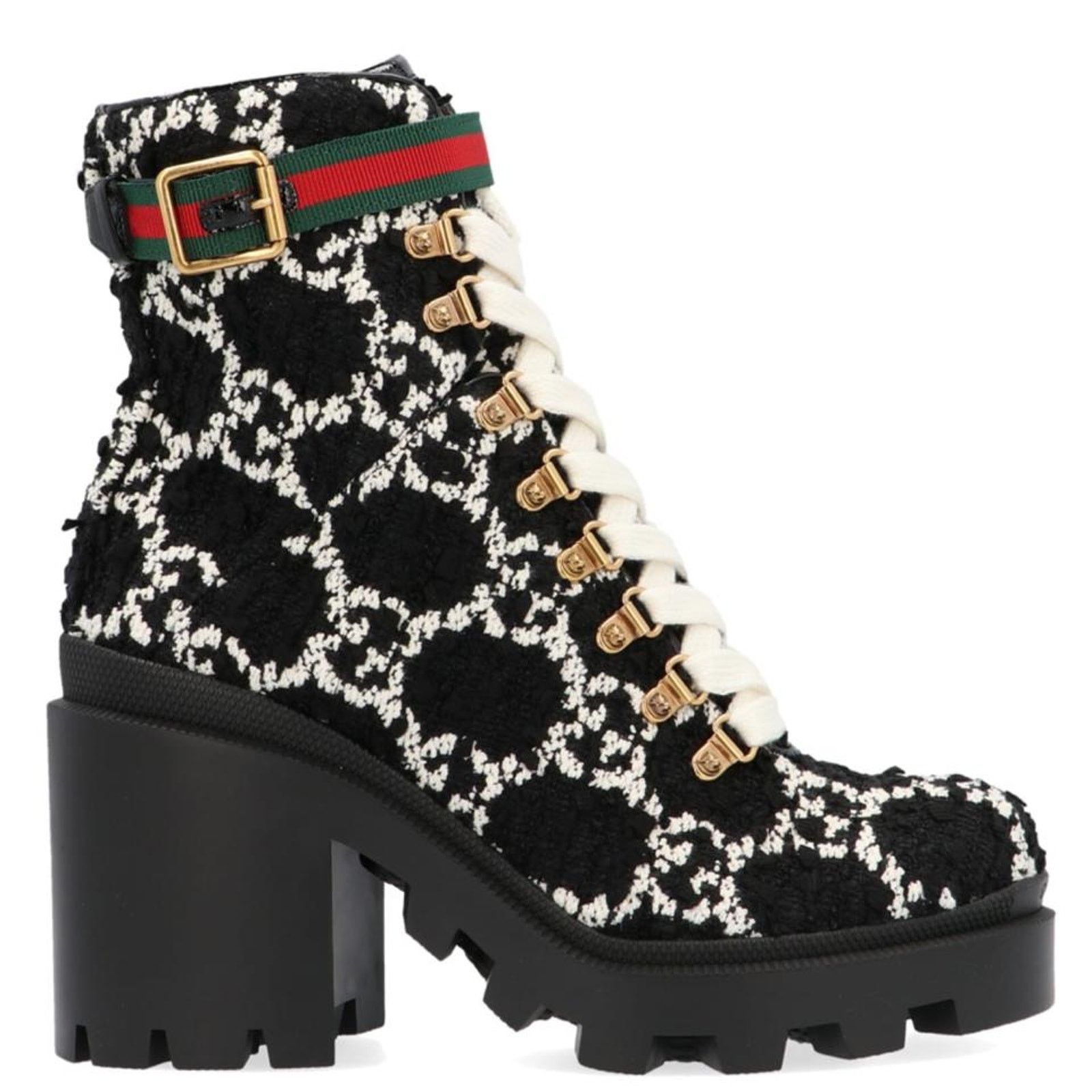 Gucci Trip GG logo wool ankle boots Size US 5 / IT 35 - 1 Thumbnail