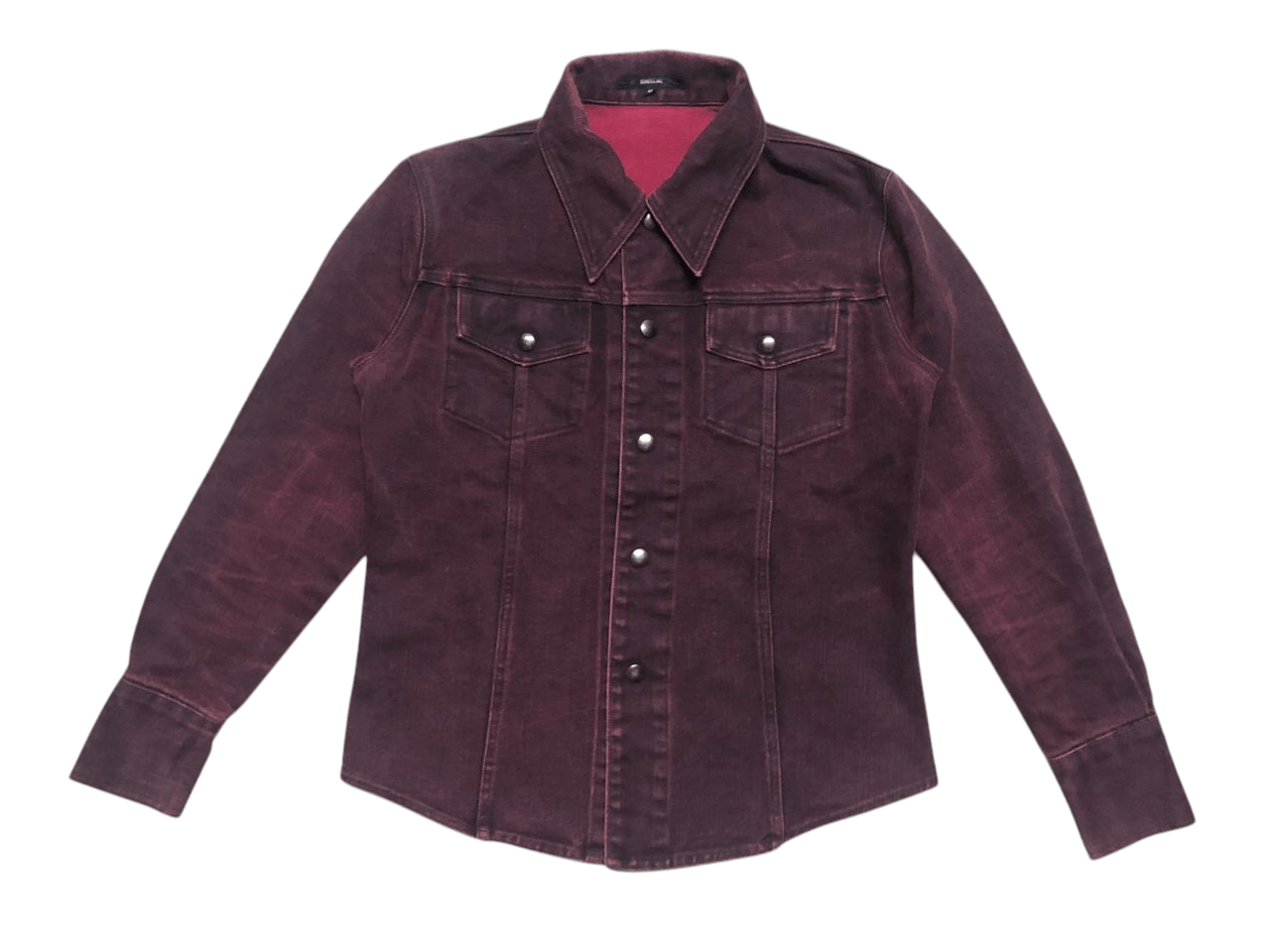 Vintage Shellac Denim Shirt Jacket Snap Button Nice Colour
