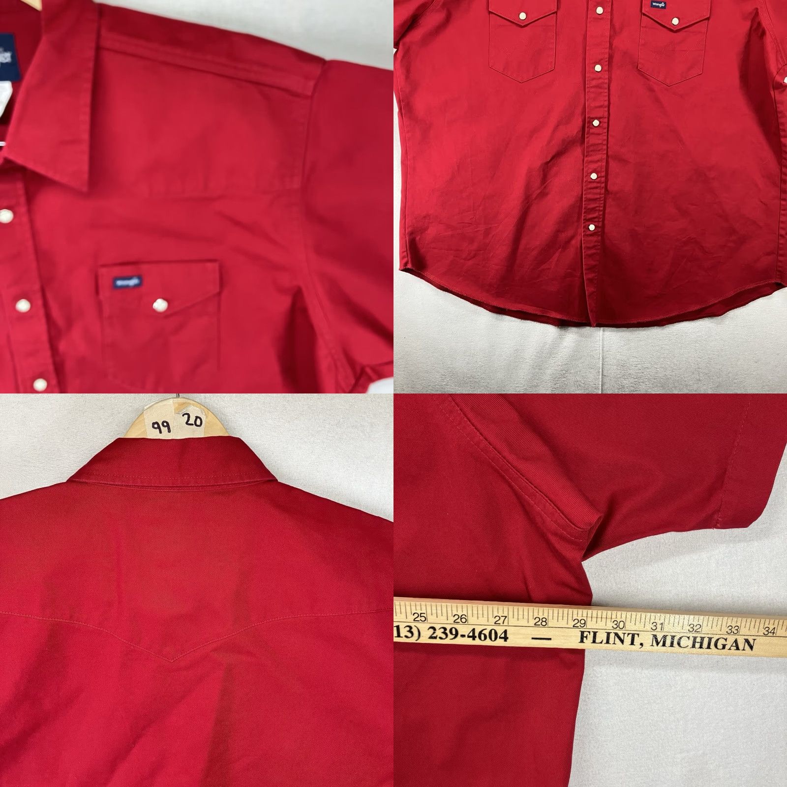 Wrangler VINTAGE Wrangler Pearl Snap Denim Shirt Big & Tall 2XL Red Mens Western Rockabilly 90s Size US XXL / EU 58 / 5 - 9 Thumbnail