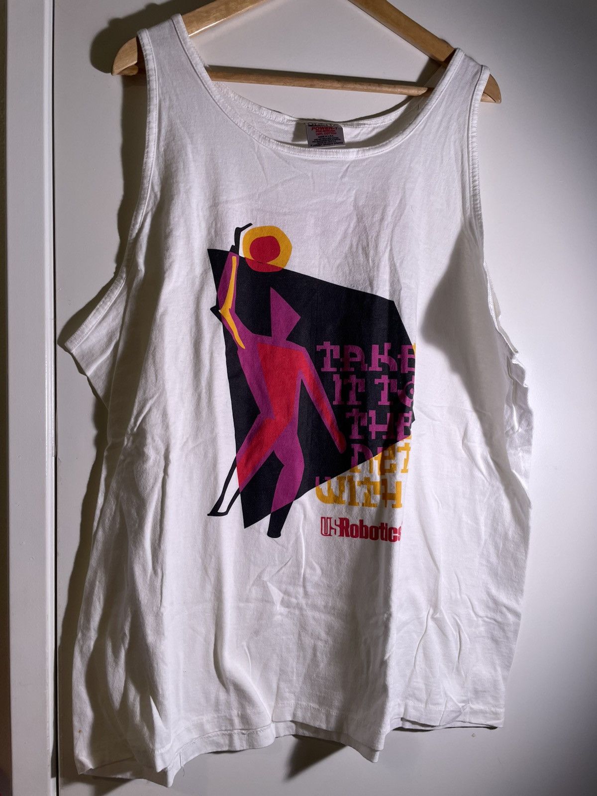 Vintage 90’s VTG Vintage US Robotics Abstract Art Retro Tank Top Tee Size US XL / EU 56 / 4 - 1 Thumbnail
